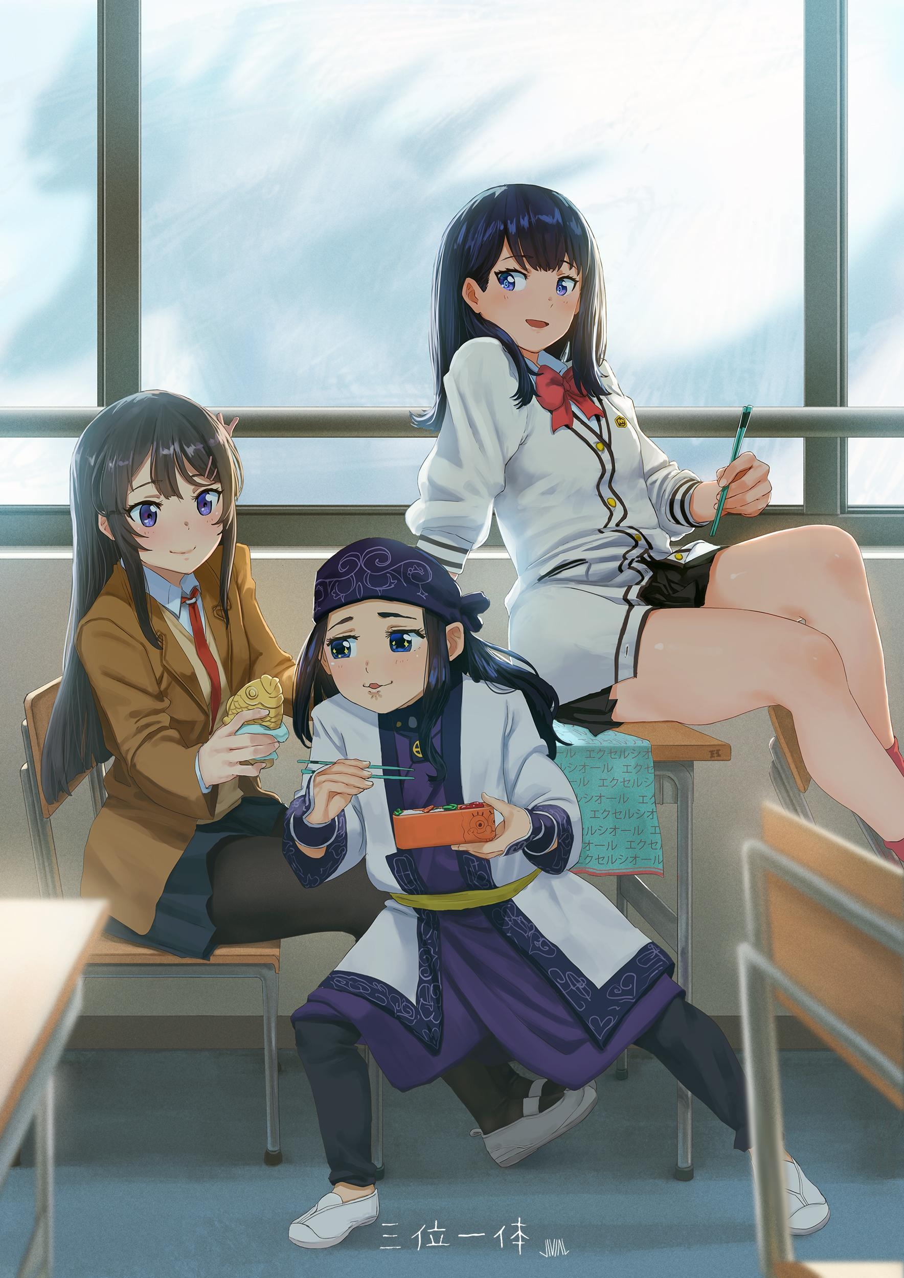 1770x2500 schoolgirl, # Golden Kamuy, #SSSS.GRIDMAN, #Seishun Buta Yarō wa, Phone