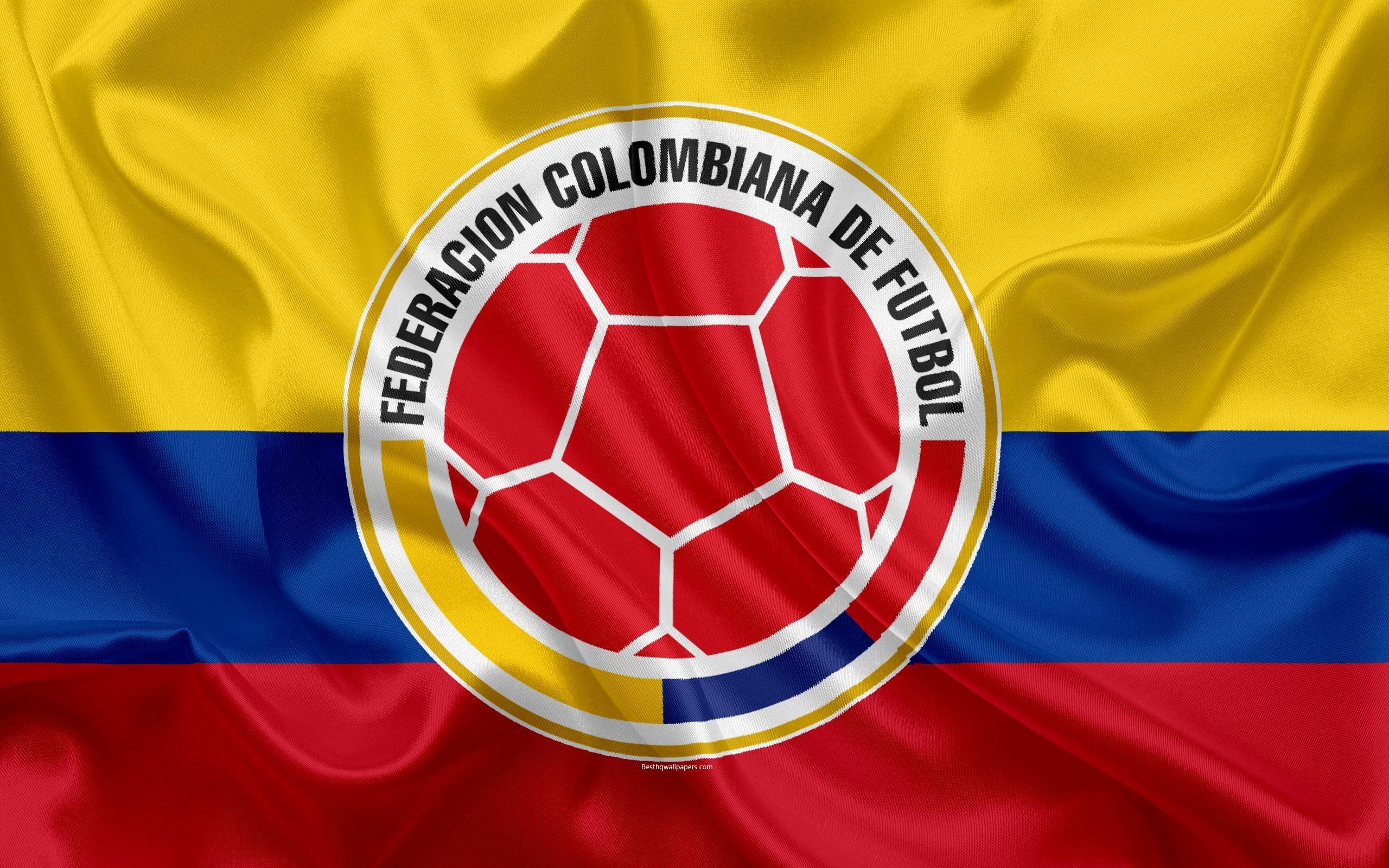 2560x1600 Download wallpaper Colombia national football team, logo, emblem, Desktop