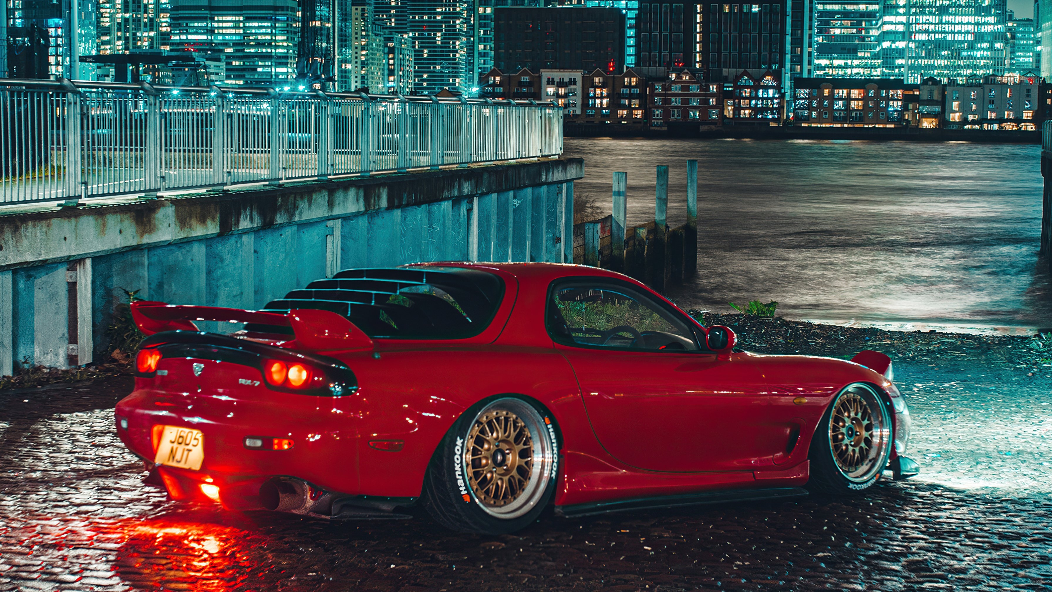 3590x2020 Red Mazda Rx7 On Streets K HD Cars, 4k Wallpaper, Image, Background, Photo and Picture, Desktop