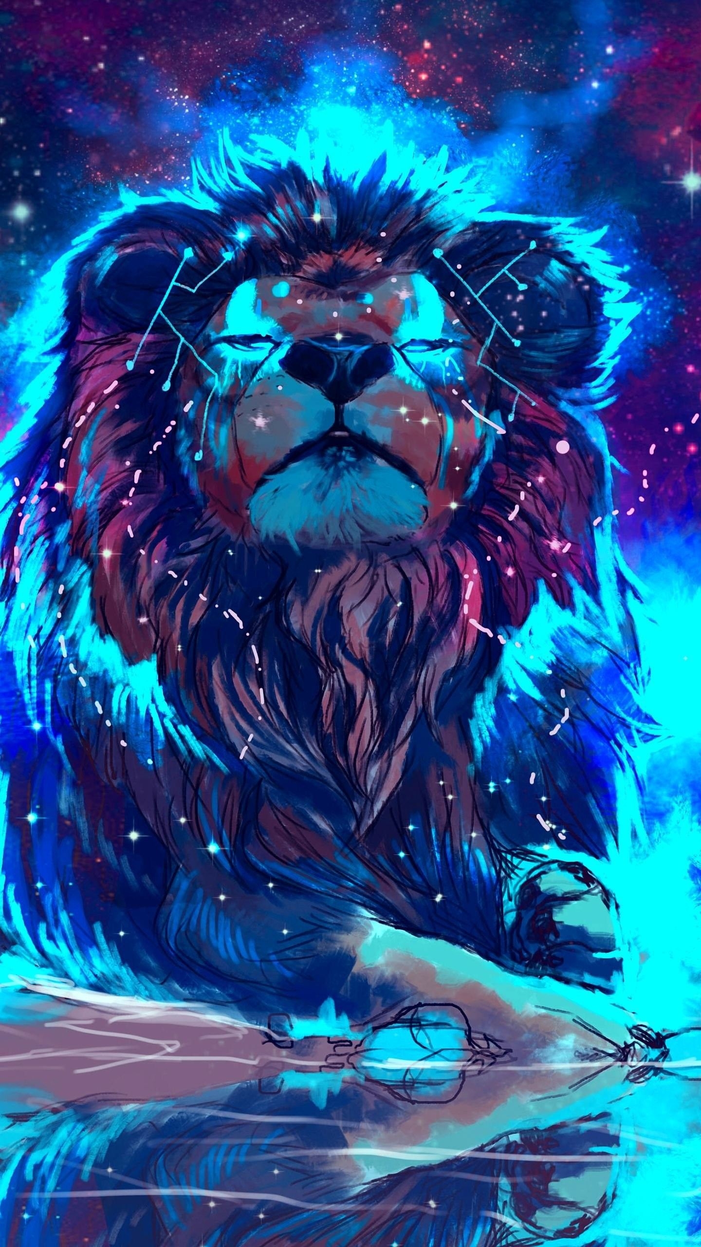 1440x2560 Galaxy Lion Widescreen Wallpaper 76249, Phone