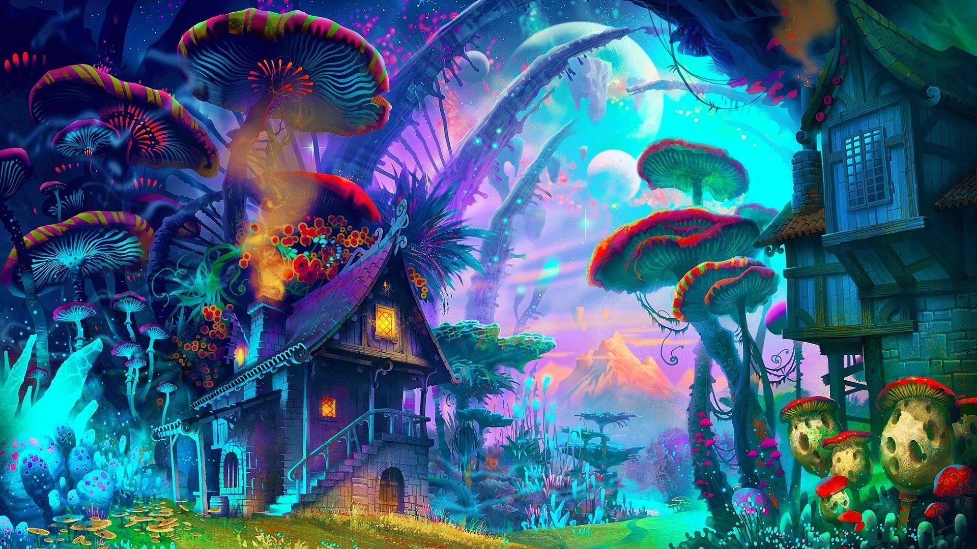 1920x1080 General  fantasy art drawing nature psychedelic colorful, Desktop