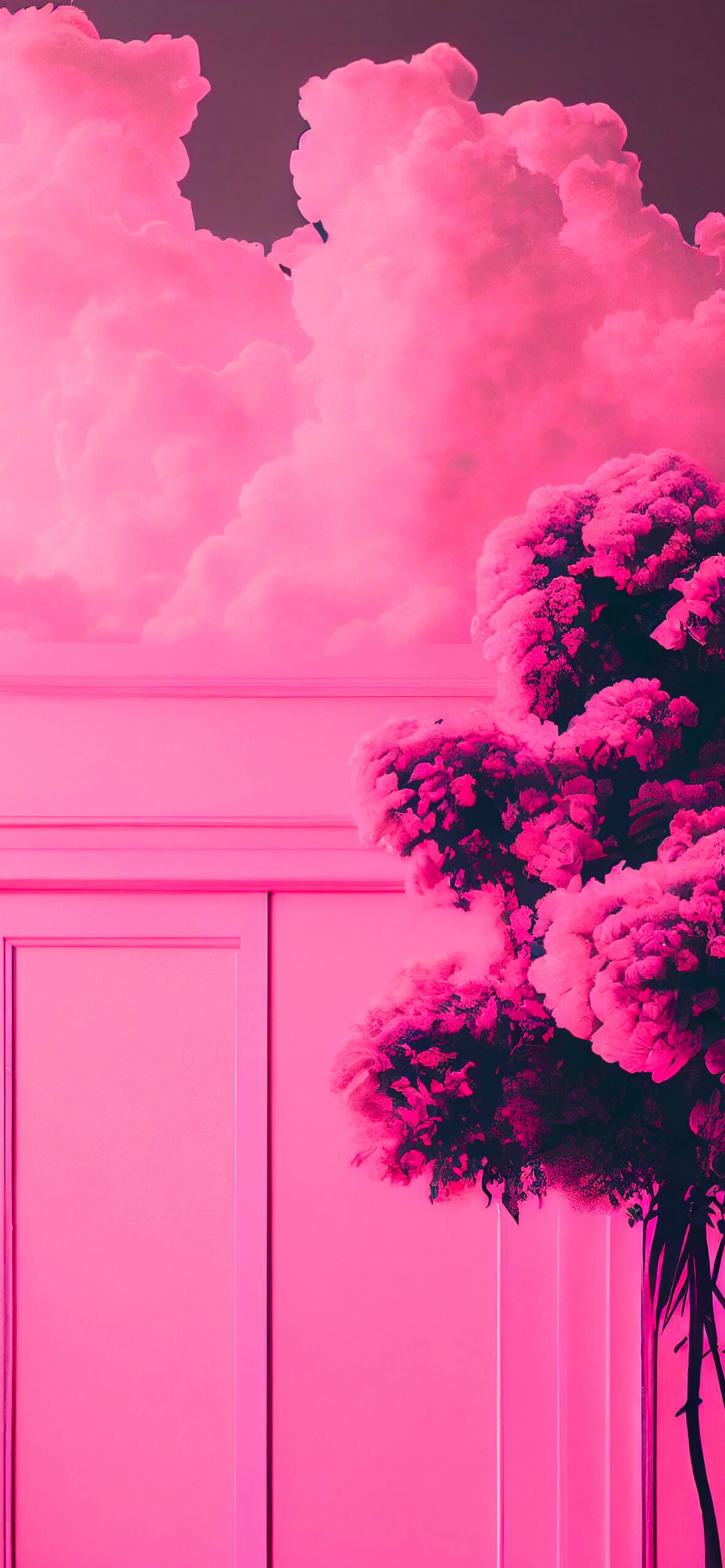 1190x2560 Tree Aesthetic Pink Wallpaper, Phone