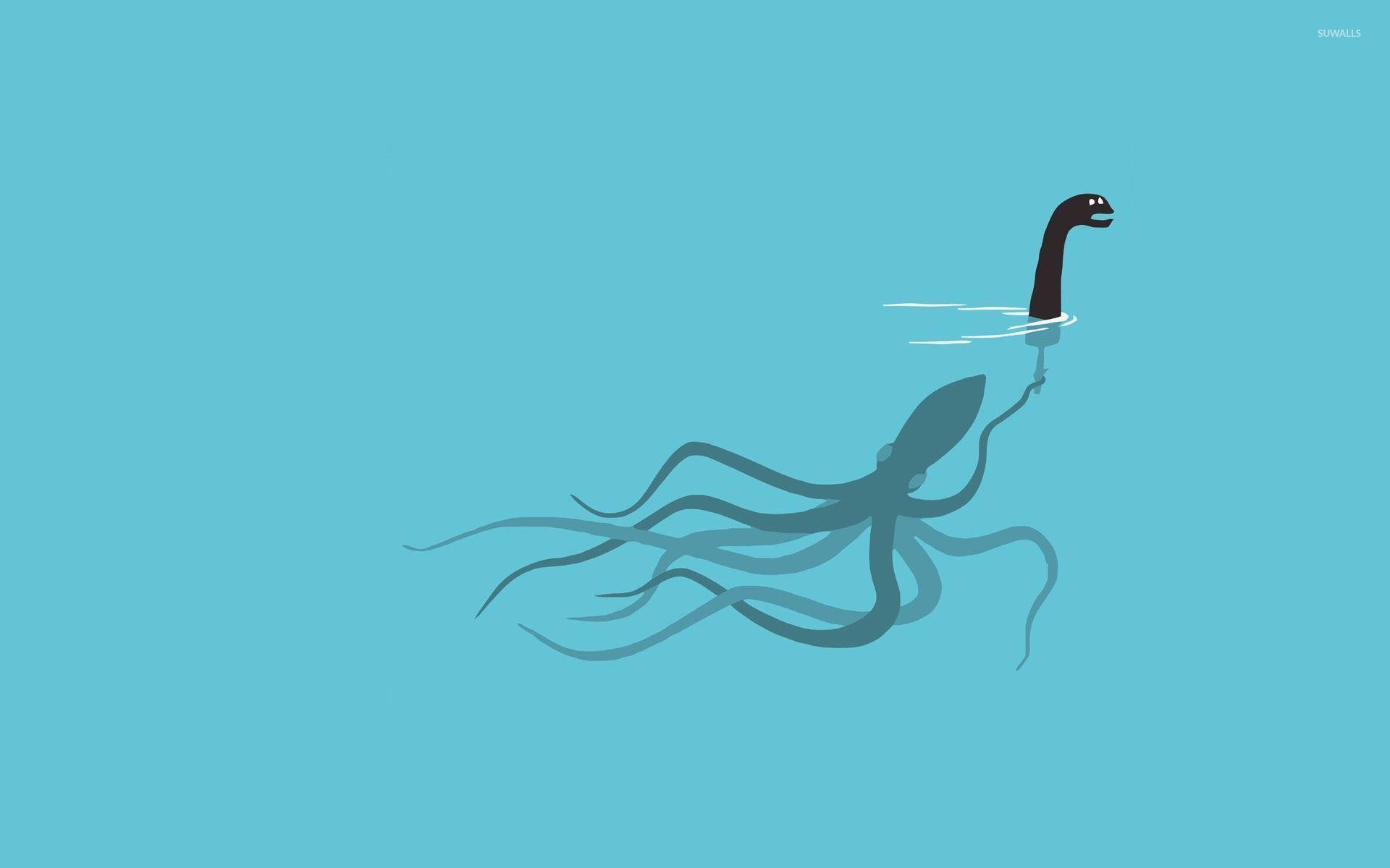 1920x1200 Giant squid playing as the Loch Ness Monster wallpaper, Desktop