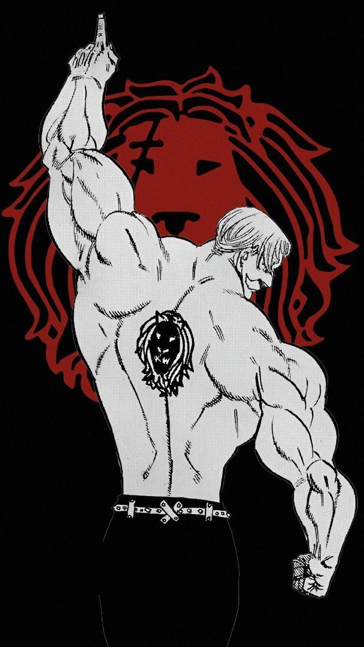 720x1280 Black and white, Escanor, minimal, art, The Seven Deadly Sins, Phone