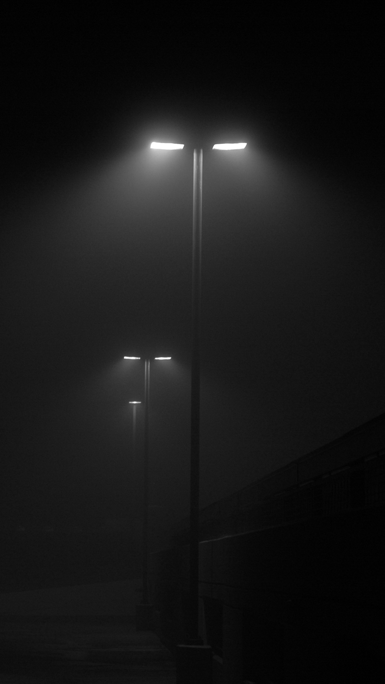 1250x2210 Fog night street lights Wallpaper for iPhone Pro Max, X, 6, Phone