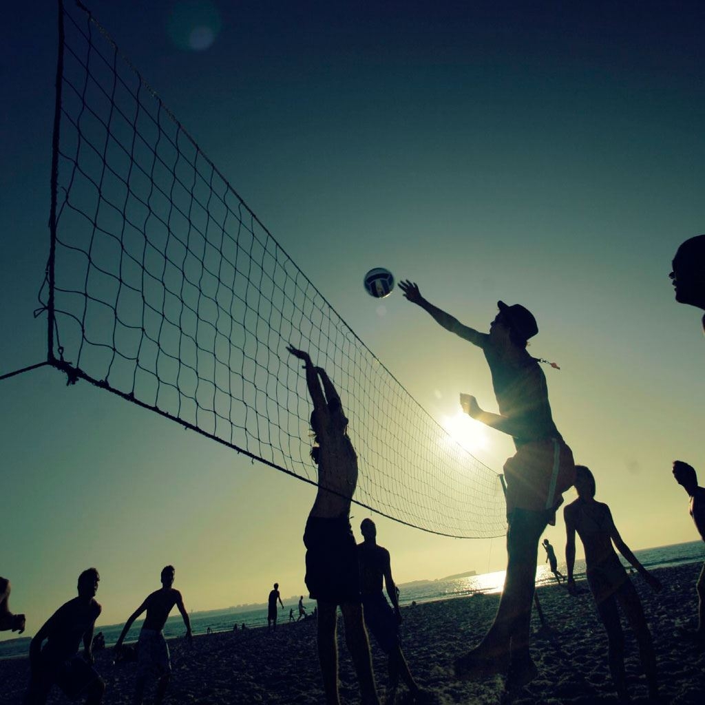 1030x1030 Sunset Beach Volleyball Sports iPad Wallpaper Free Download, Phone