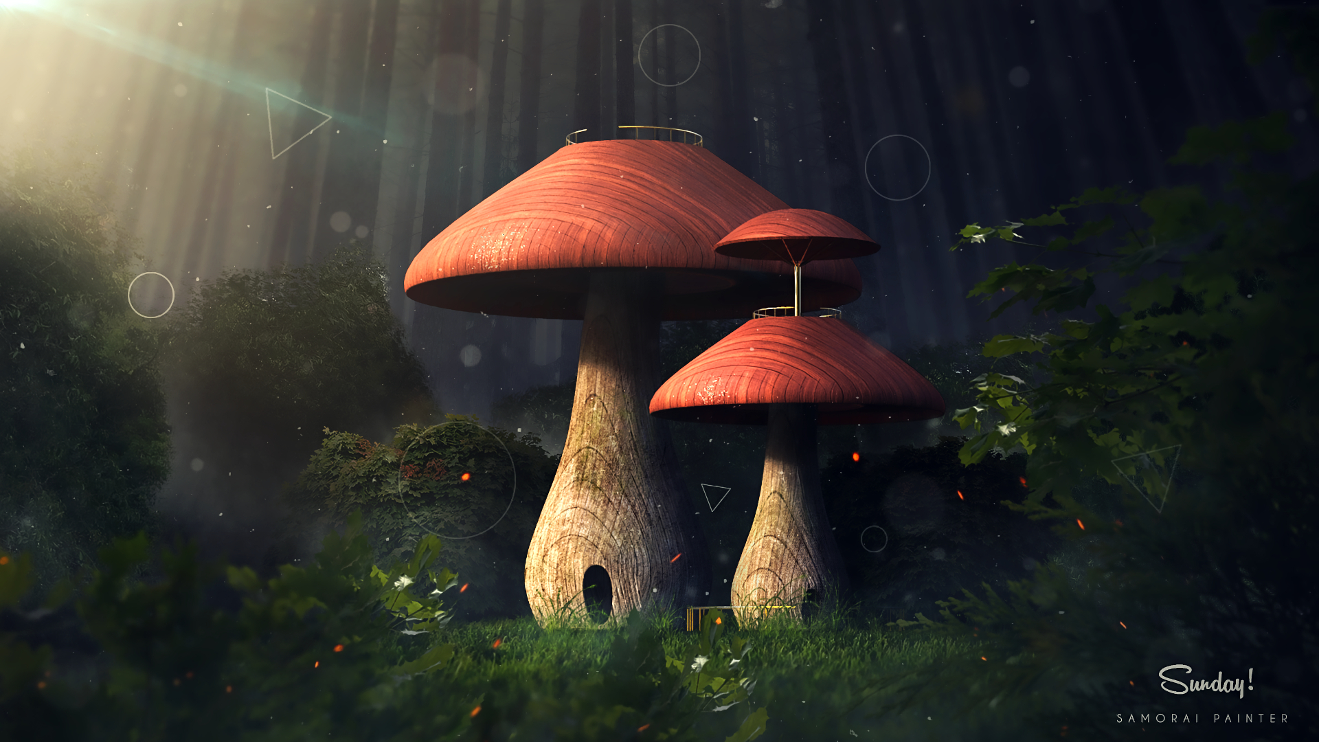 1920x1080 Mushroom Forest HD Wallpaper, Desktop