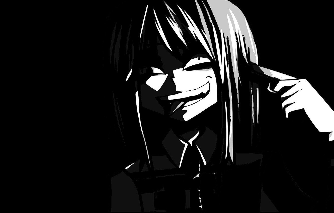 1340x850 Anime Boy Black And White Wallpaper, Desktop