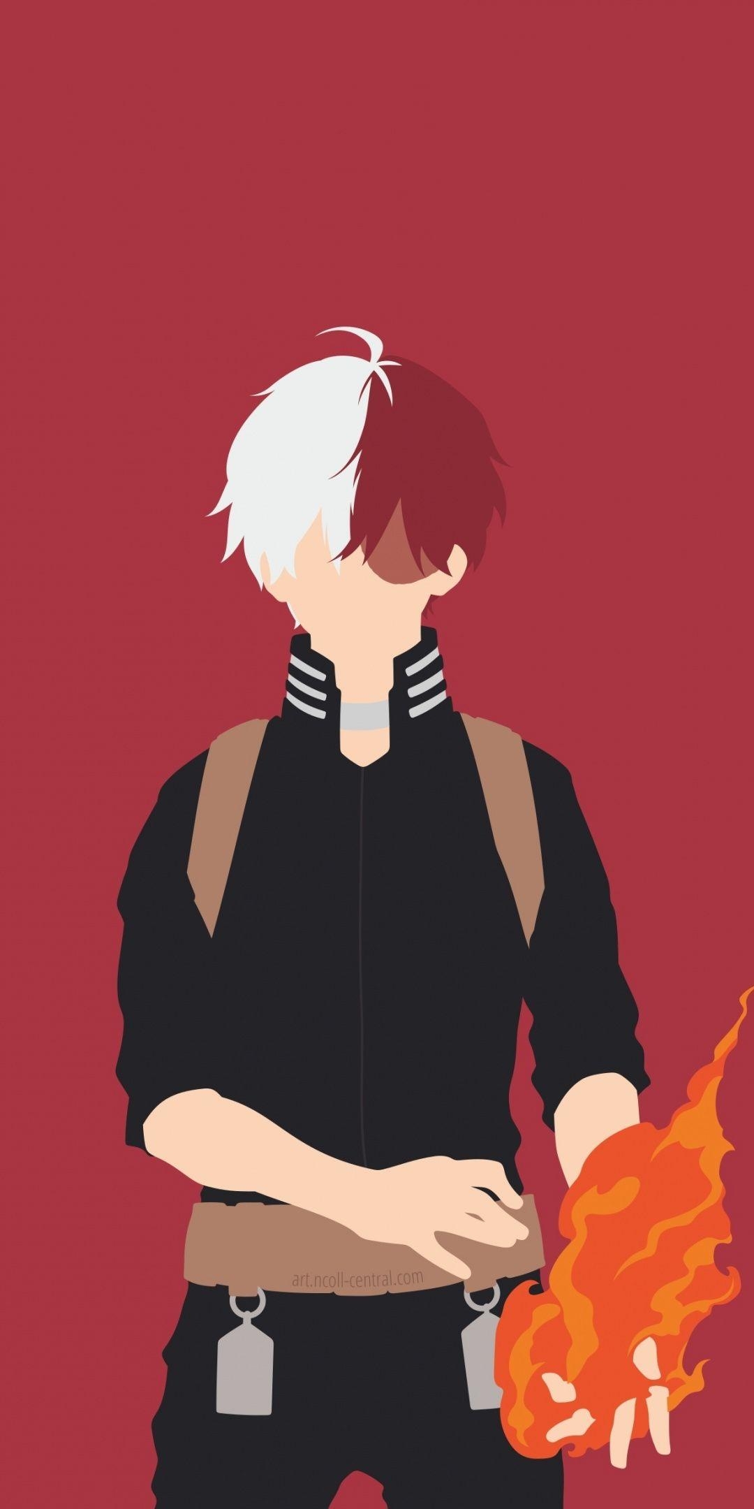 1080x2160 Minimal, anime boy, Shoto Todoroki, anime,  wallpaper, Phone