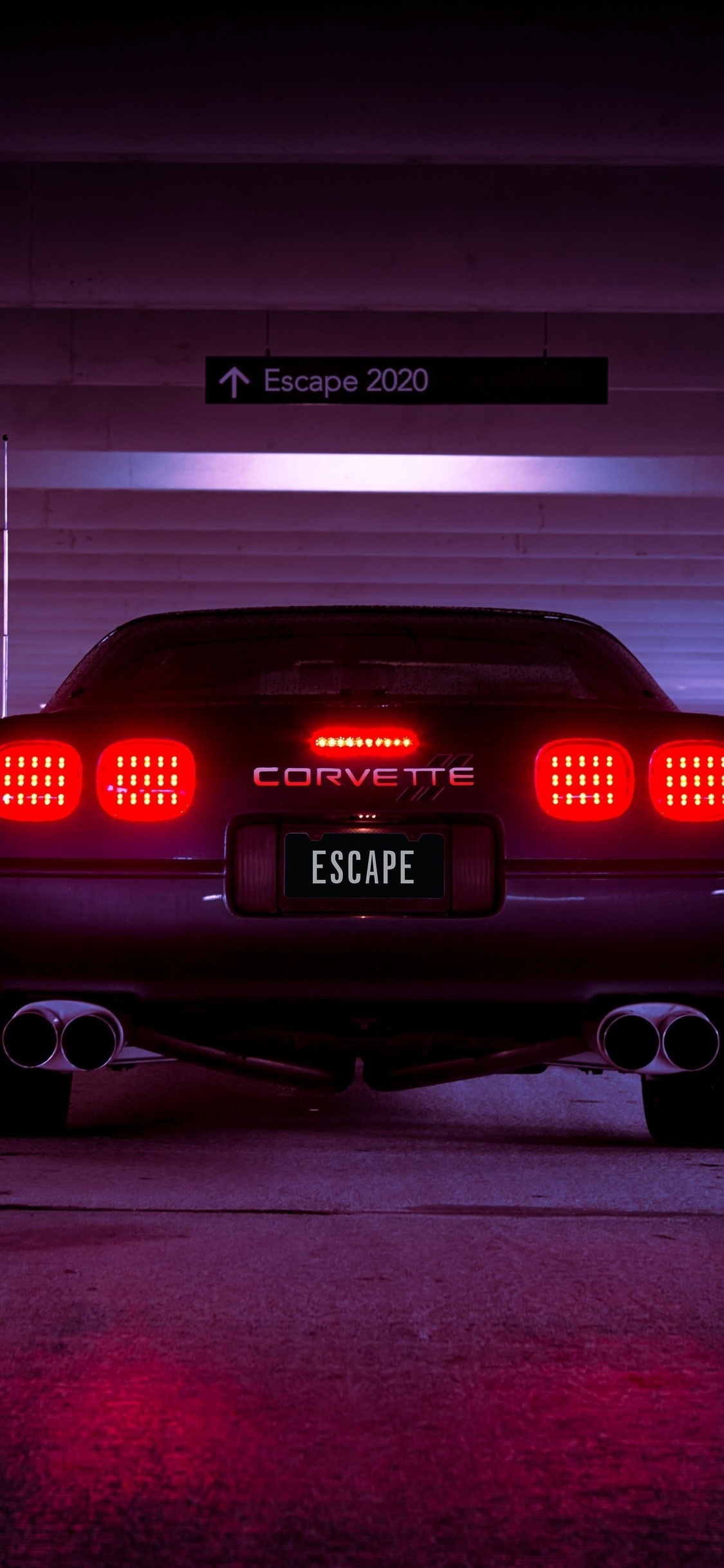 1130x2440 Corevette C4 Escape 2020 Retrowave iPhone XS, iPhone iPhone X HD 4k Wallpaper, Image, Background, Photo and Picture, Phone