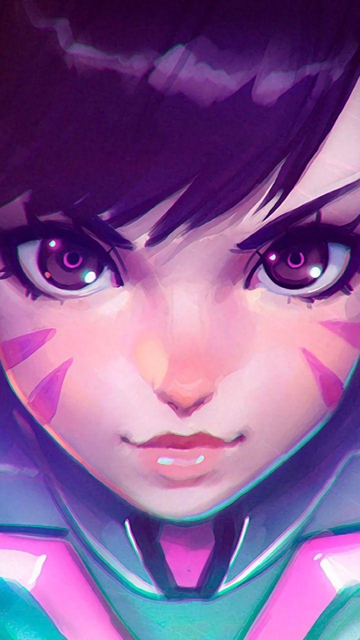 720x1280 D.Va's Face, Overwatch, Art, 4k wallpaper. Love D. va, Phone