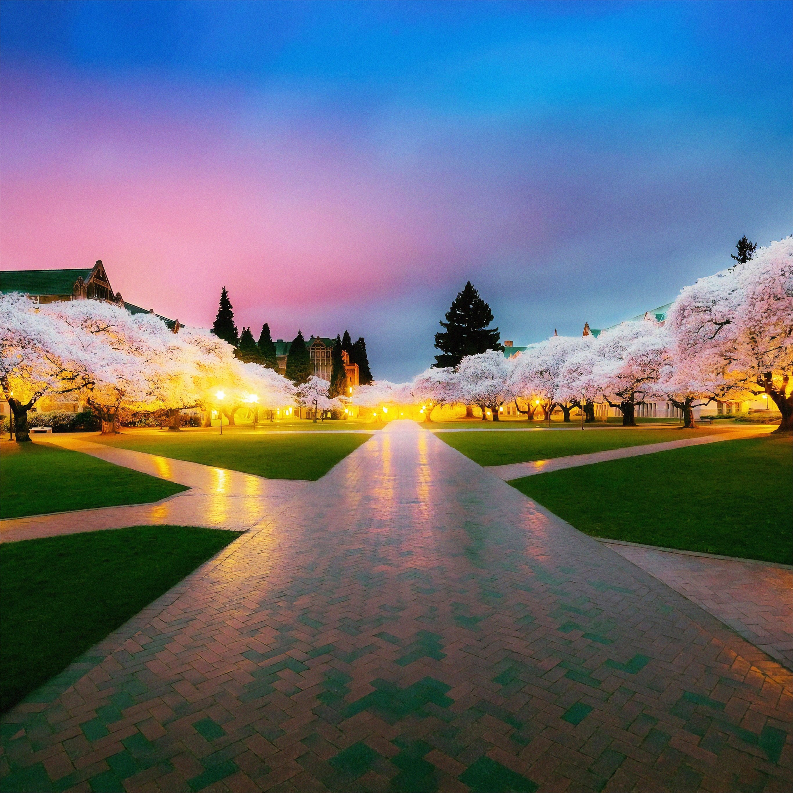 2740x2740 cherry blossom tree park 4k iPad Air Wallpaper Free Download, Phone