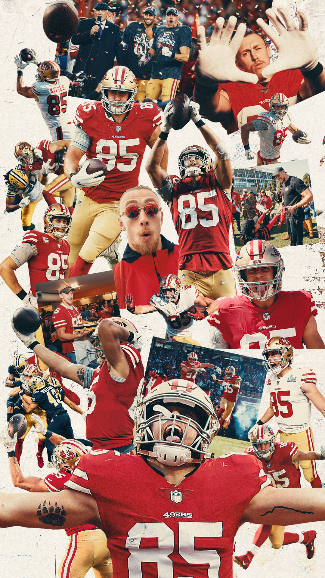 1080x1920 Download George Kittle Photo Montage 49ers iPhone Wallpaper, Phone