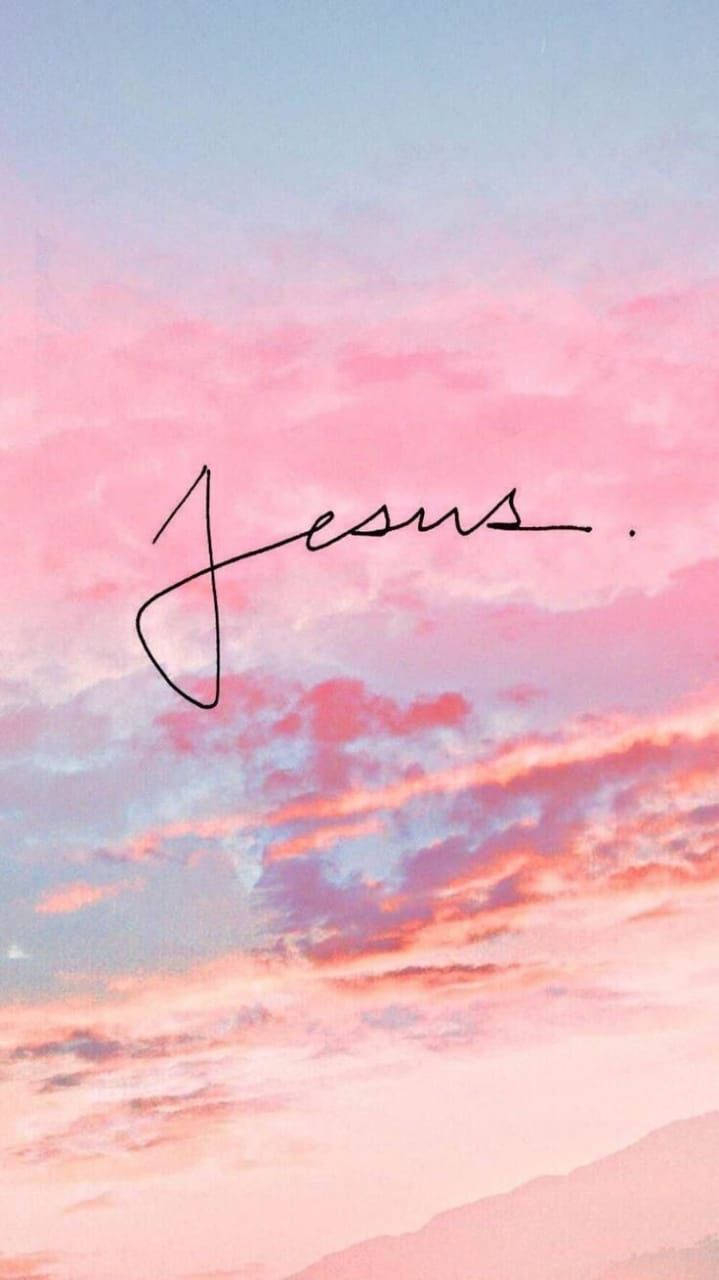 720x1280 Pink Sky Jesus Aesthetic Wallpaper, Phone