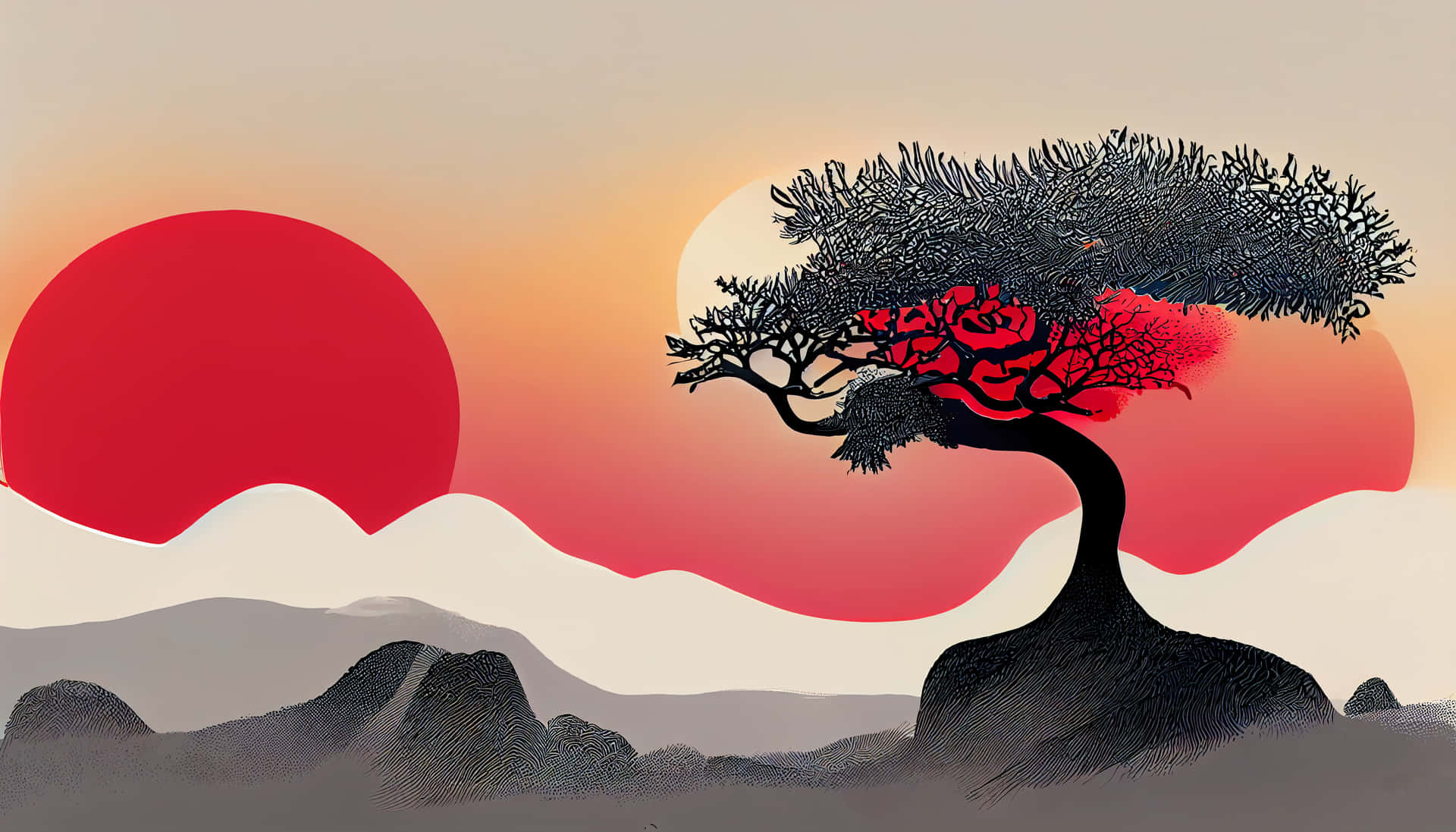 1920x1100 Download A magnificent Japanese tree glows in the sunlight Wallpaper, Desktop