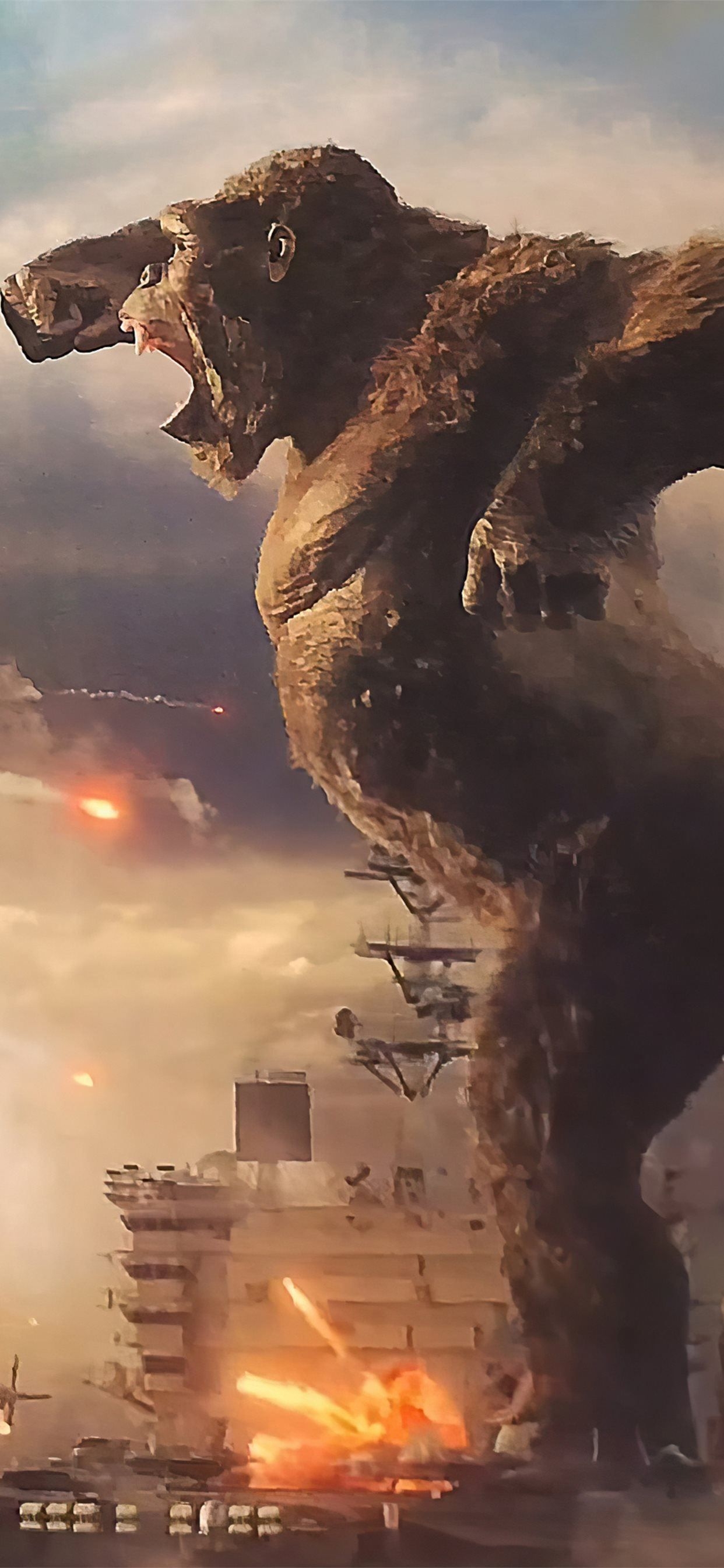 1250x2690 godzilla vs king kong iPhone X Wallpaper Free Download, Phone