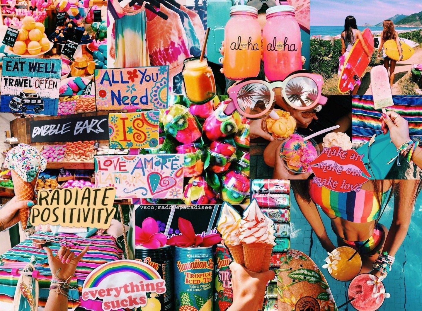 1440x1070 Summer Vibes Aesthetic Collage Wallpaper Laptop, Desktop