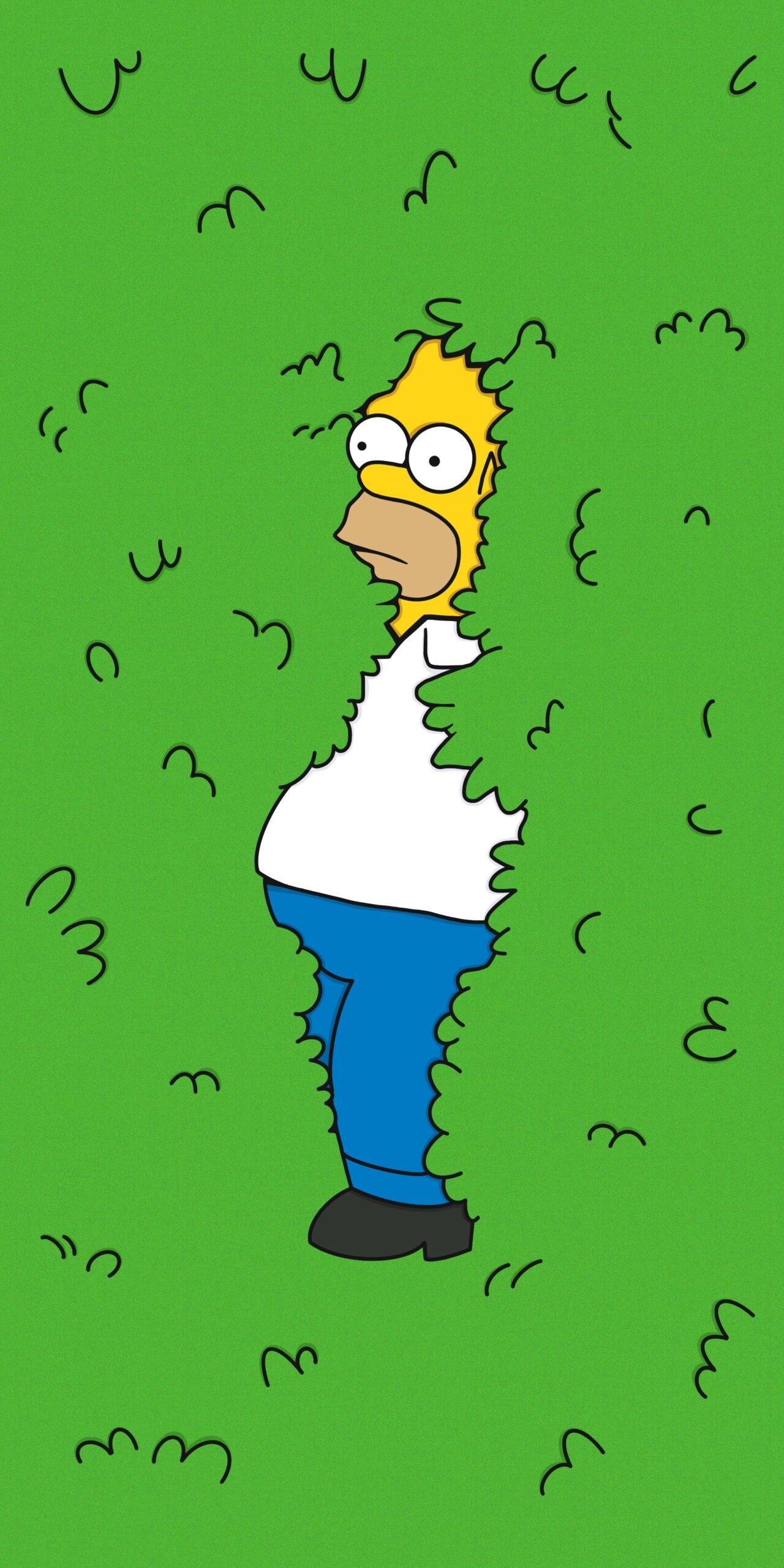 1280x2560 Homer Backs into Bushes Phone Background Simpsons Wallpaper, Phone