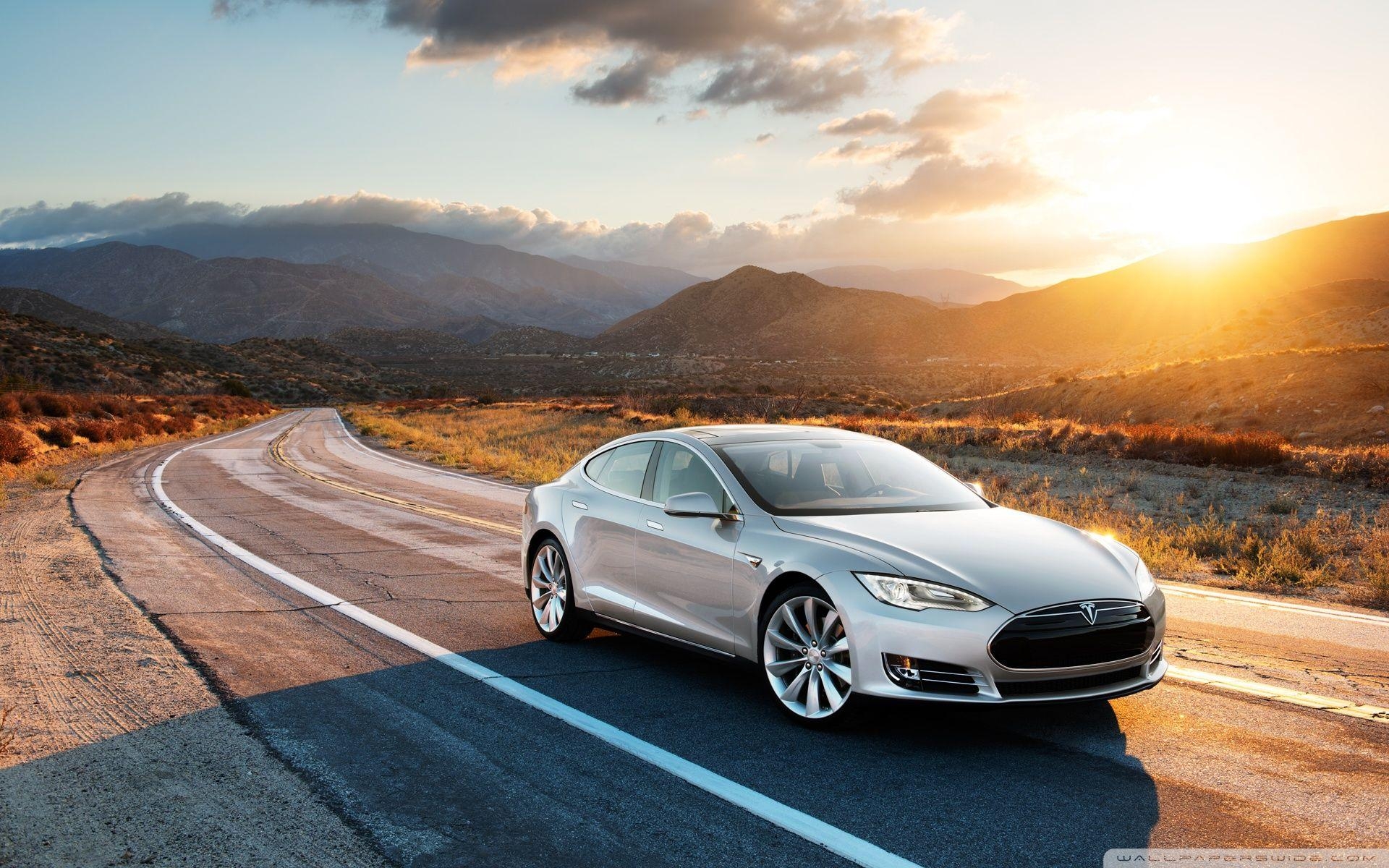 1920x1200 Tesla Model S in Silver, Desert Road ❤ 4K HD Desktop Wallpaper, Desktop