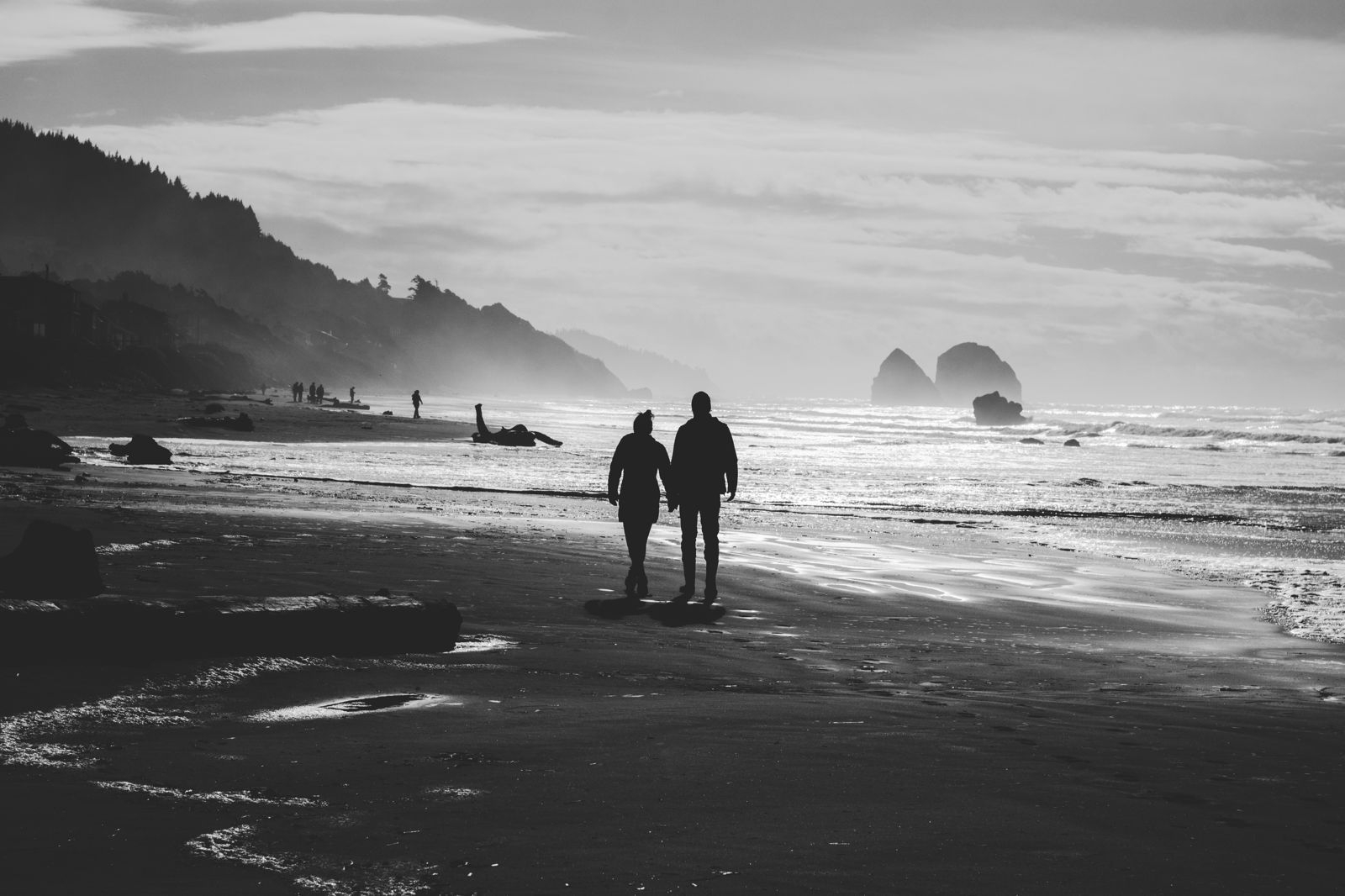 1600x1070 Sea Ocean Beach Black And White People Sand Walking Couple Wallpaper.com. Best High Quality Wallpaper, Desktop