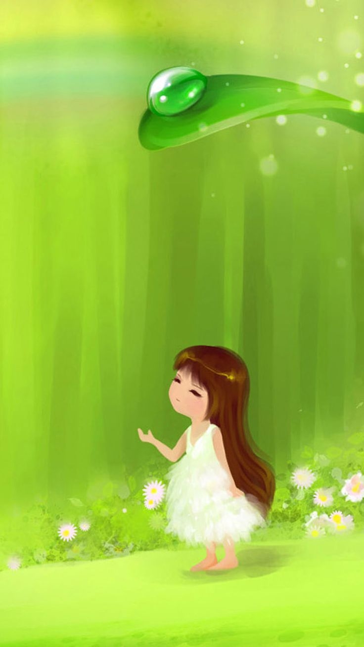 740x1310 Wallpaper For Android Cartoon Little Cartoon Girl Iphone Android Mobile (750×1334) Wallpaper Wallpaper Nature, Phone