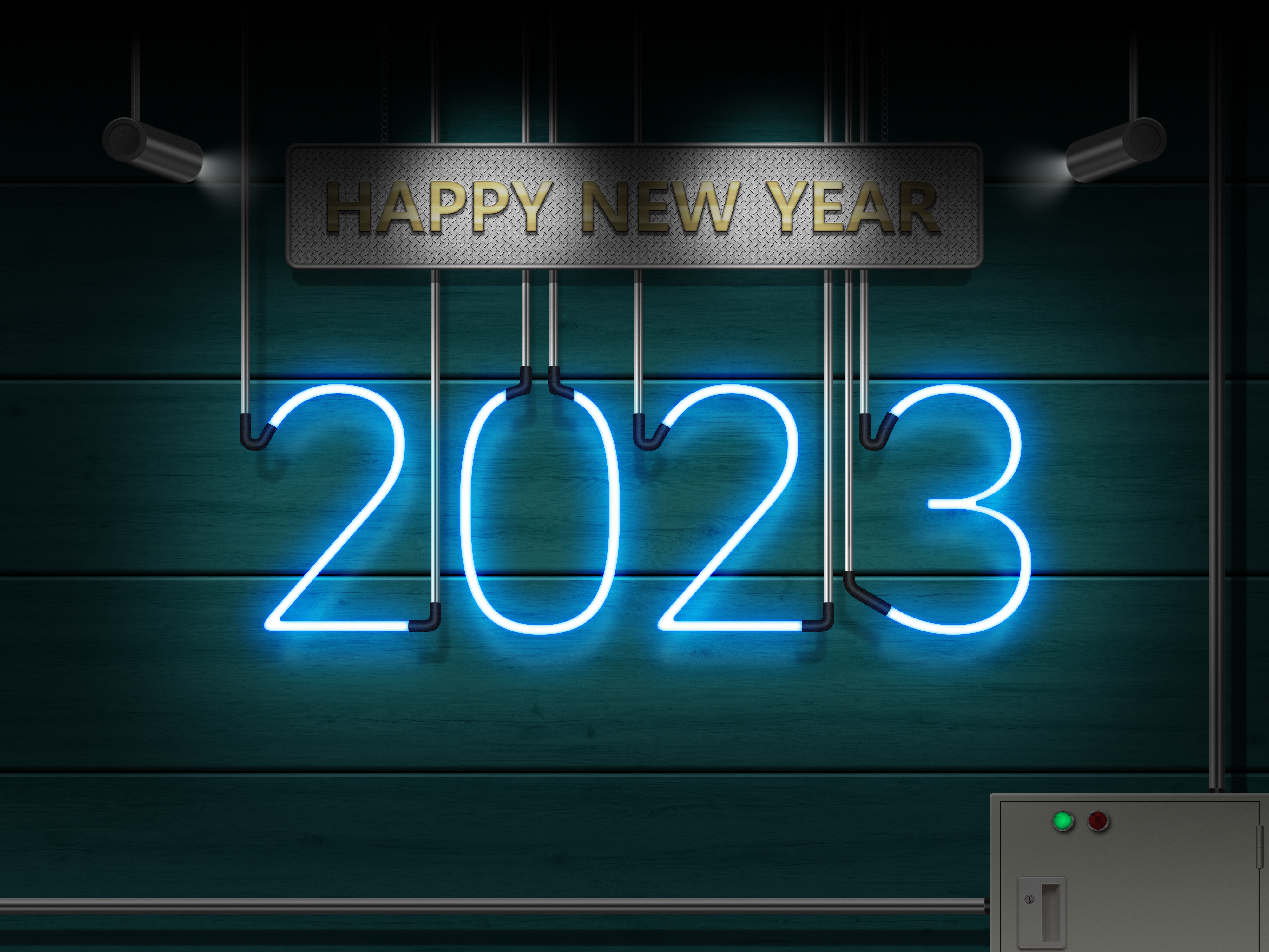 4000x3000 New Year 2023 Year Neon Sign Neon Wallpaper:, Desktop