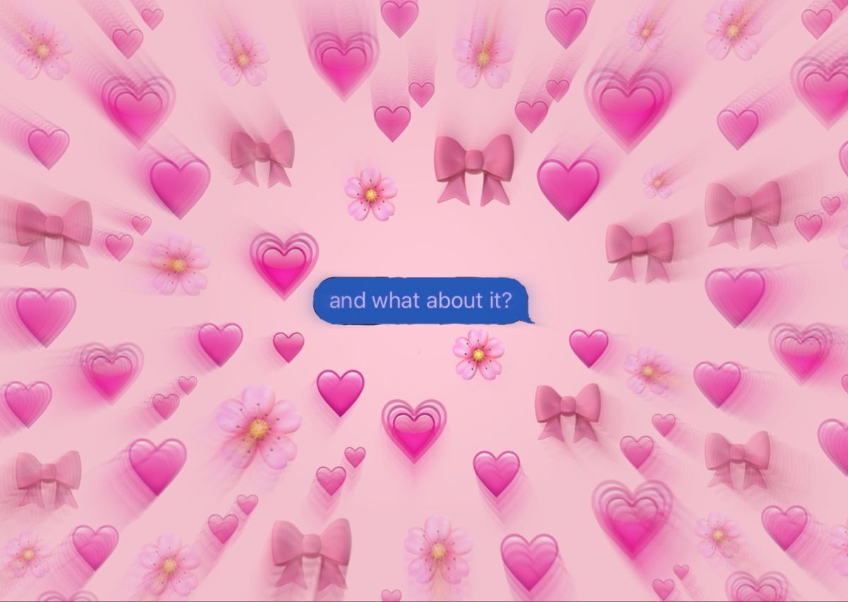 1200x860 Cute Soft Girl Aesthetic Pink Background Text Message Emoji, Desktop