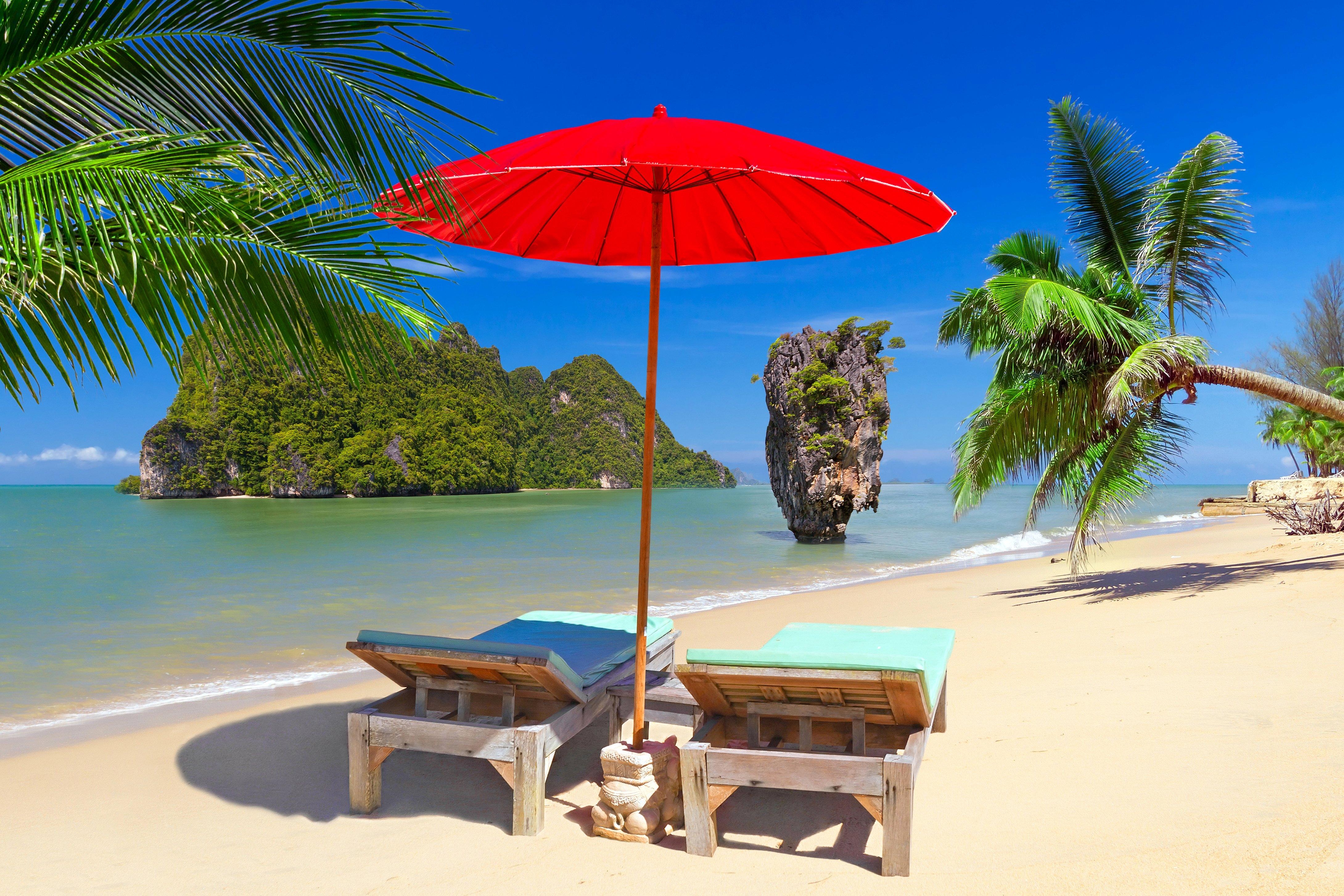 4360x2910 palma, nature, cool image, umbrella, peace, coast, sand, hd beach, Desktop