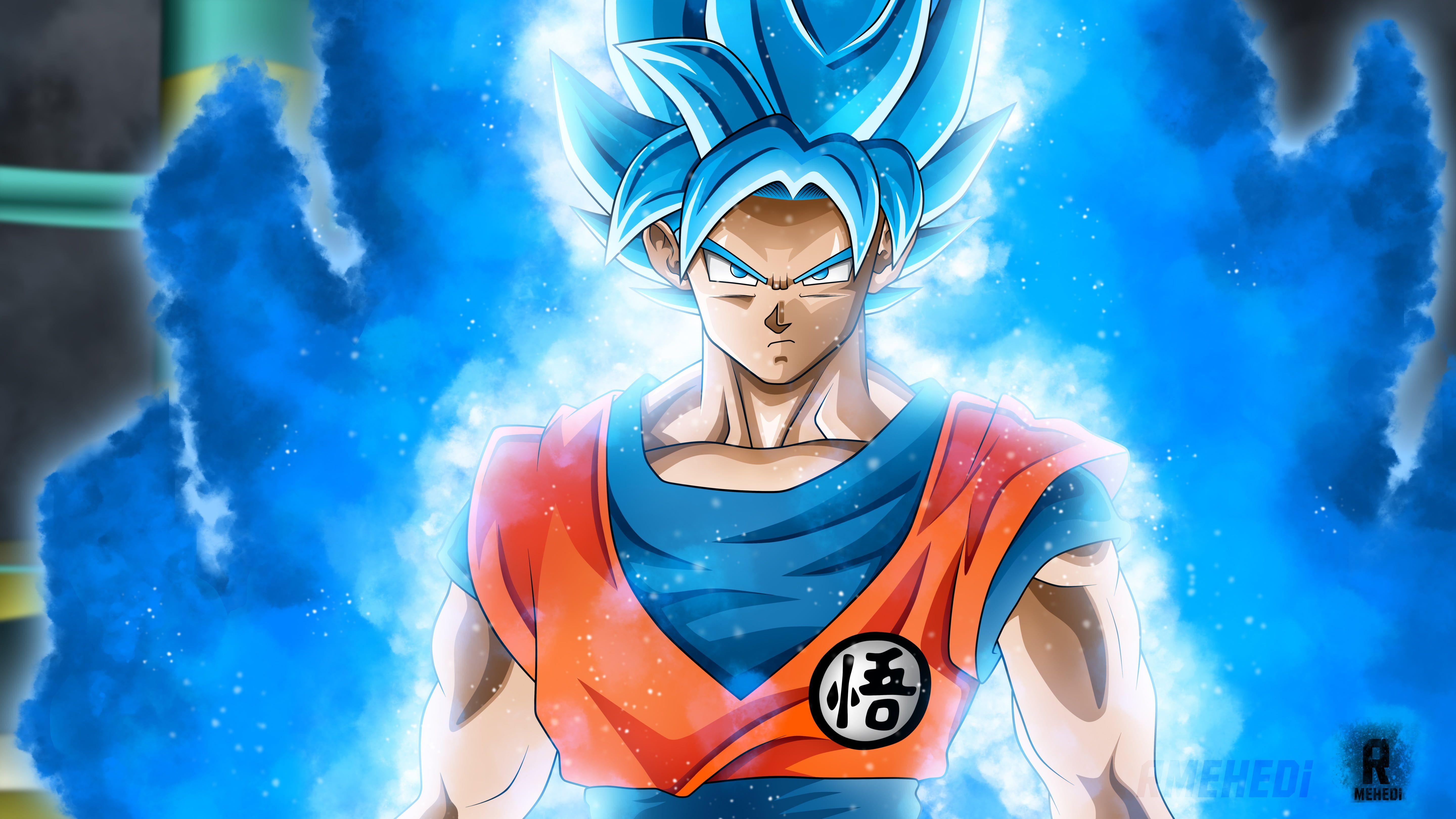 5760x3240 Super Saiyan God Goku illustration HD wallpaper. Wallpaper, Desktop