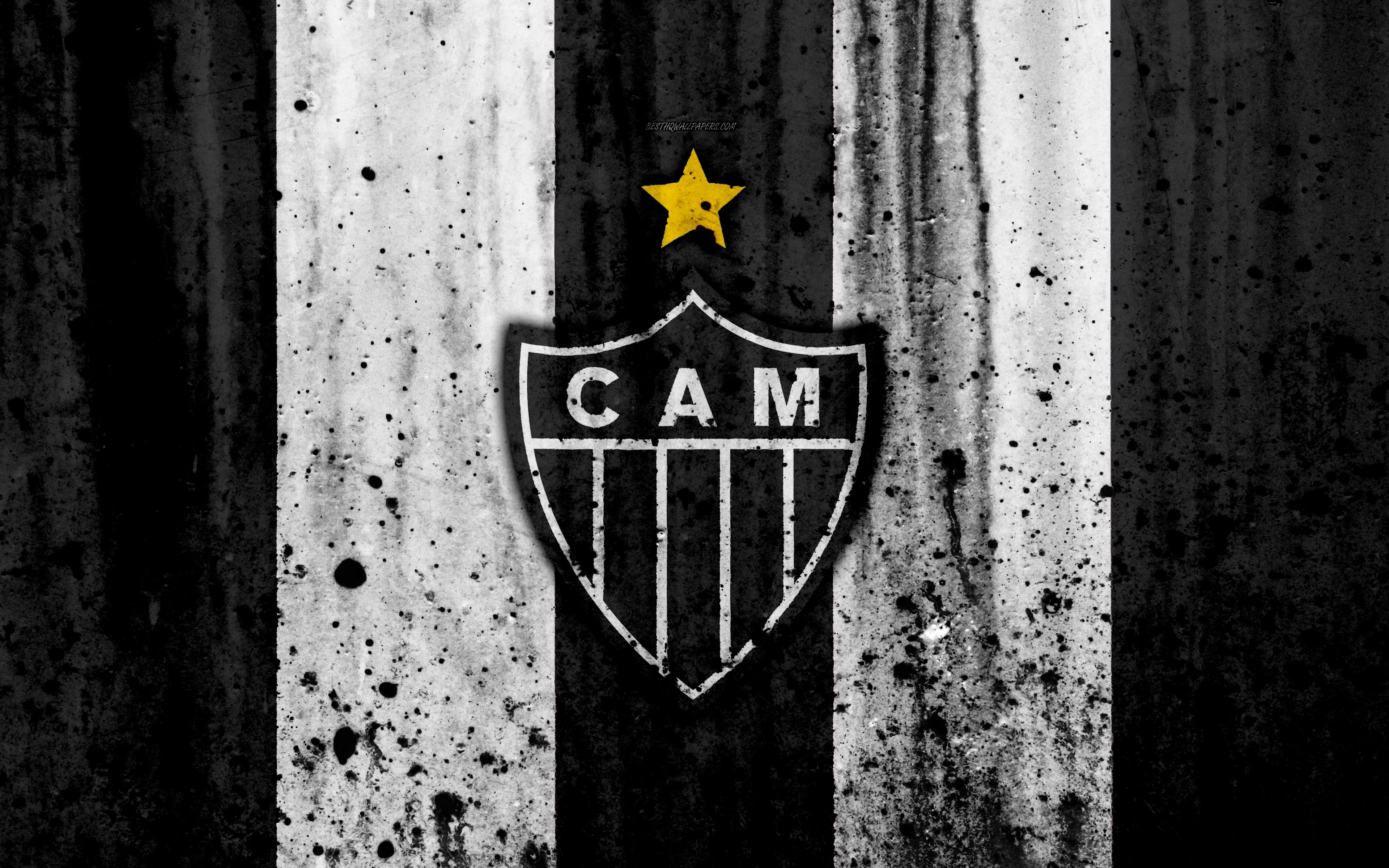 3840x2400 Download wallpaper FC Atletico Mineiro, 4k, grunge, Brazilian, Desktop