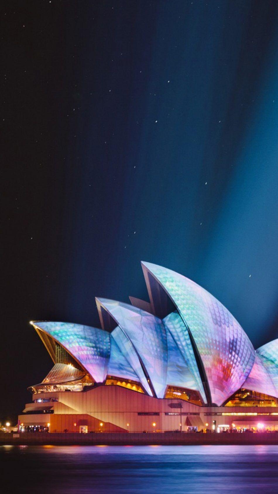 950x1690 Sydney Opera House Cityscape Night. Sydney opera house, Wallpaper, Phone