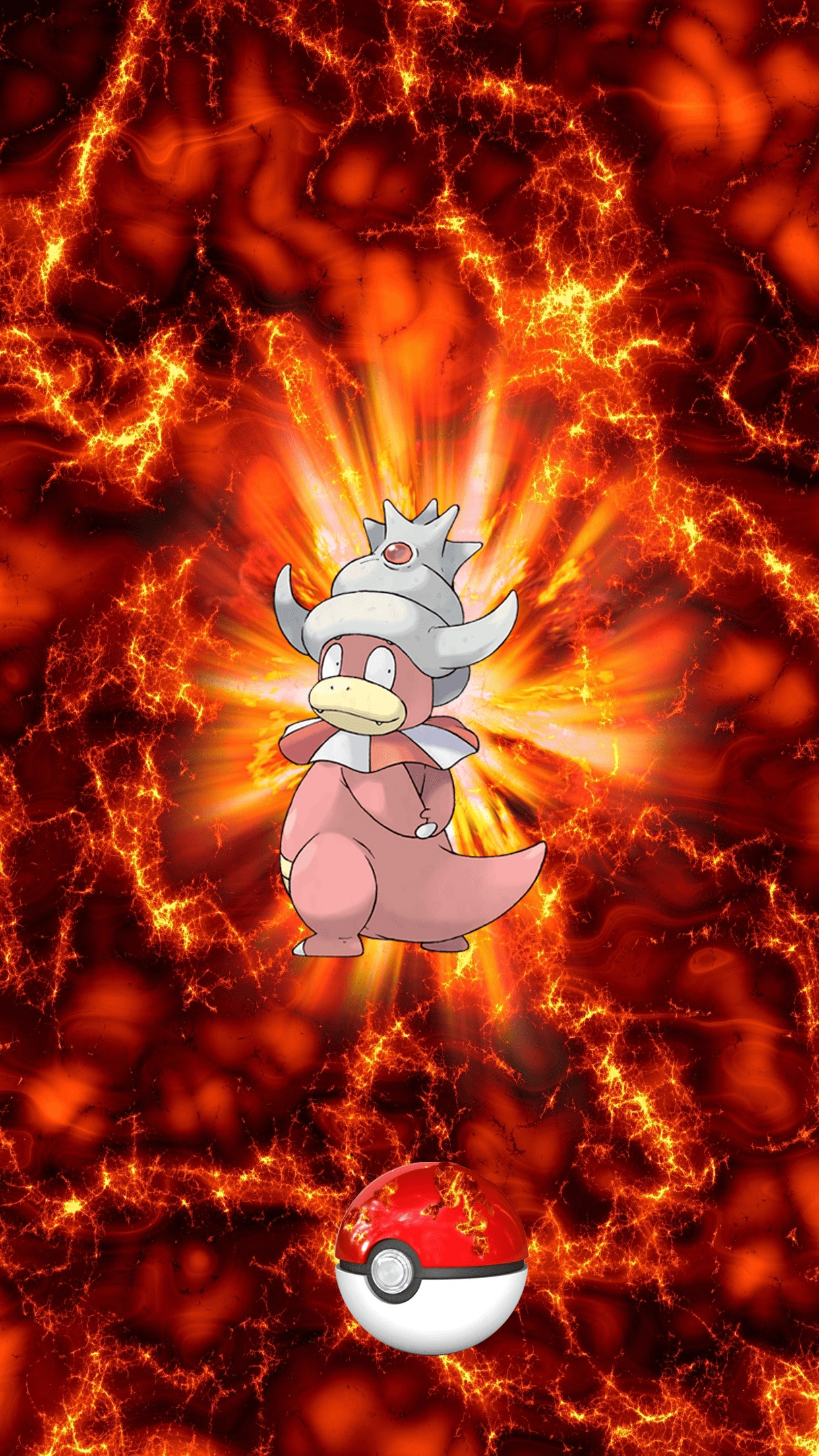 1250x2210 Fire Pokeball Slowking Yadoking 16 Slowpoke, Phone