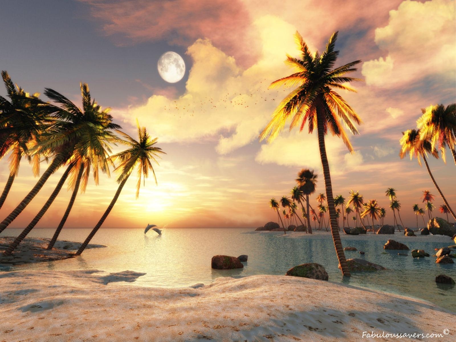 1600x1200 Free Beautiful 3D Beach, computer desktop wallpaper, Desktop