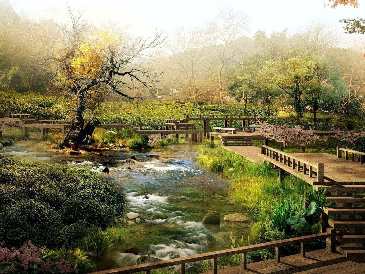 1280x960 japanese garden wallpaper, Desktop