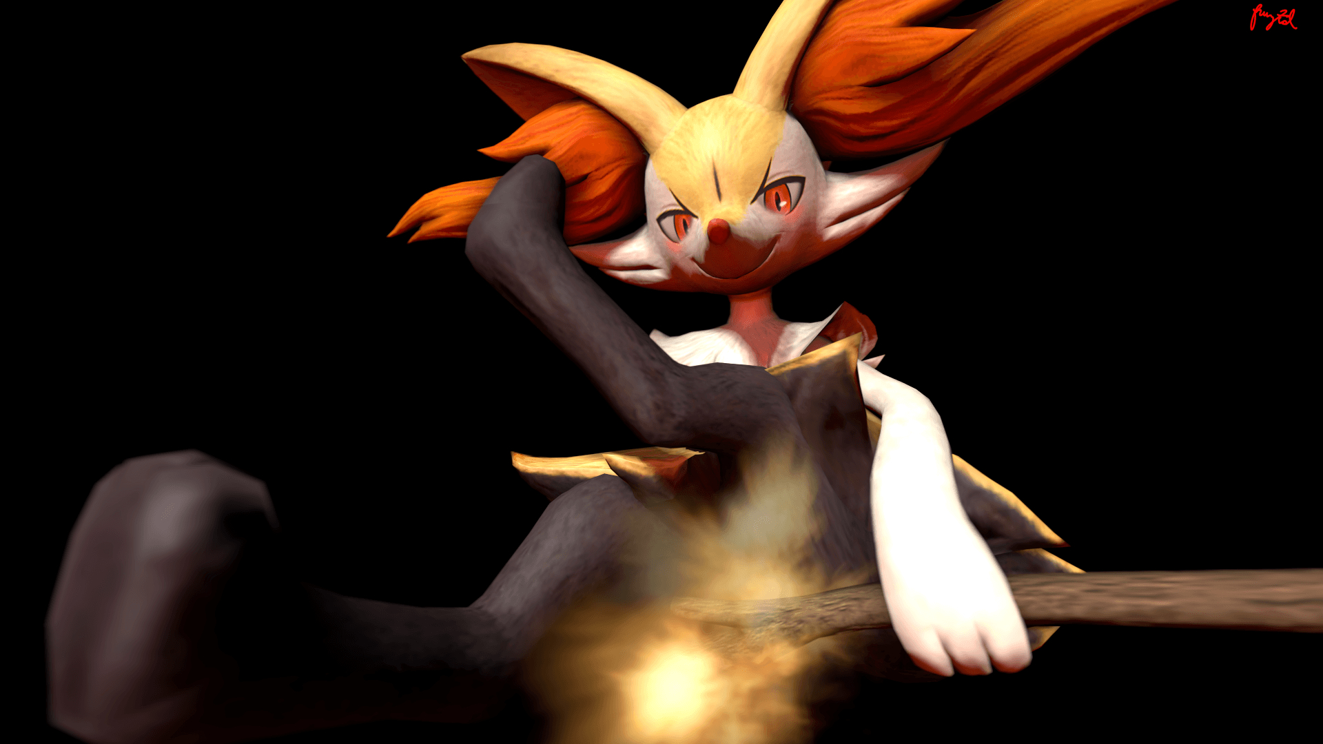 1920x1080 Braixen's *Flamethrower*, Desktop