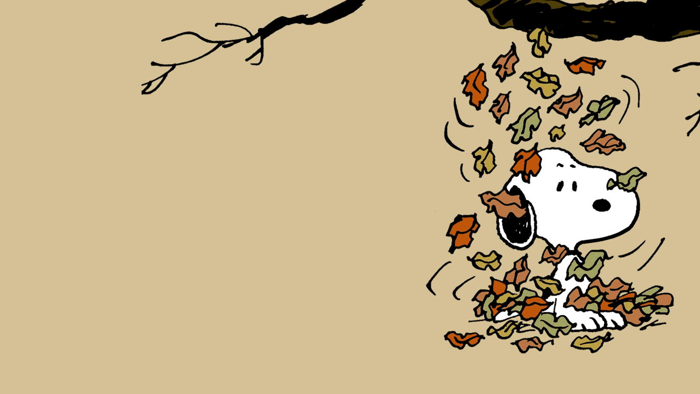 1370x770 Snoopy in the Fall Wallpaper. Snoopy wallpaper, Fall wallpaper, Cute fall wallpaper, Desktop