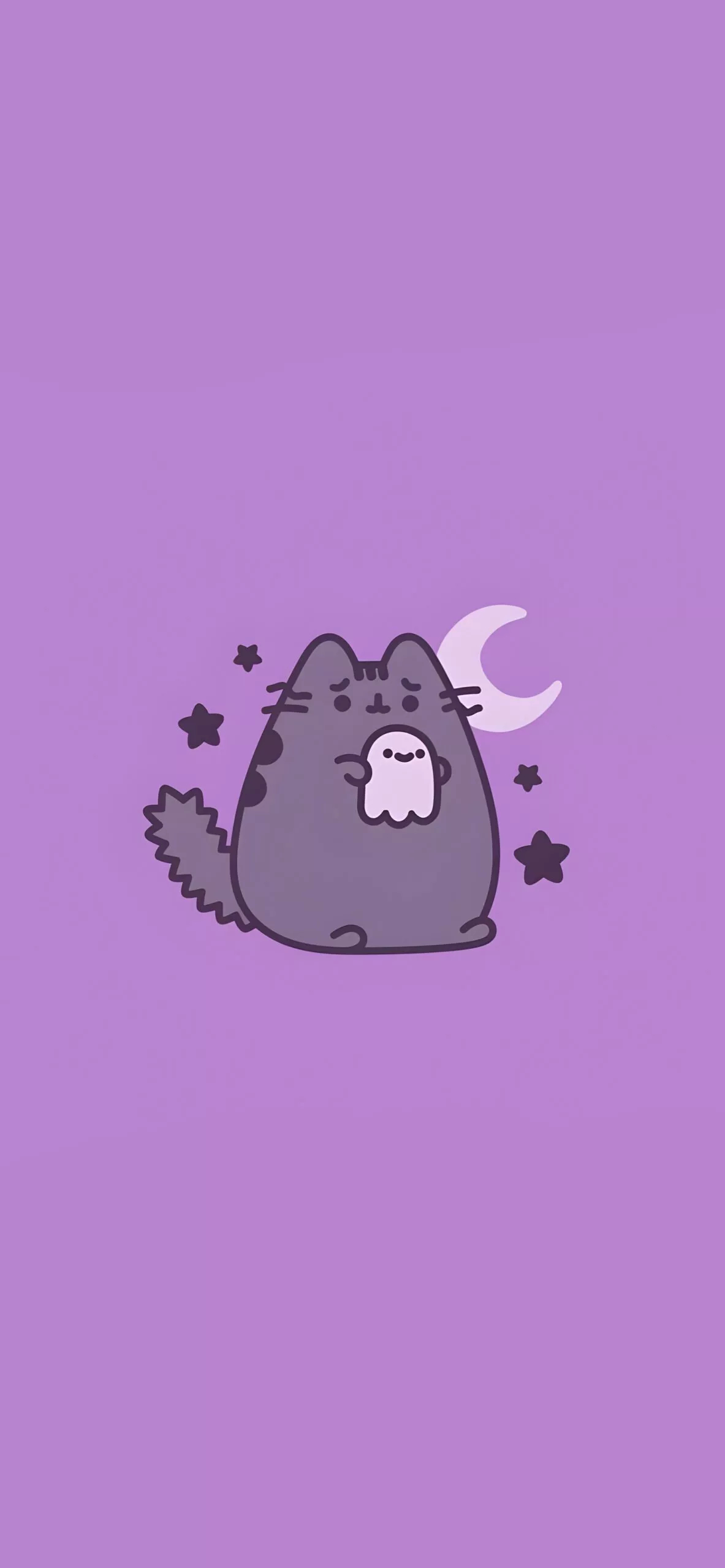 1190x2560 Pusheen Nighttime Hug Wallpaper, Phone