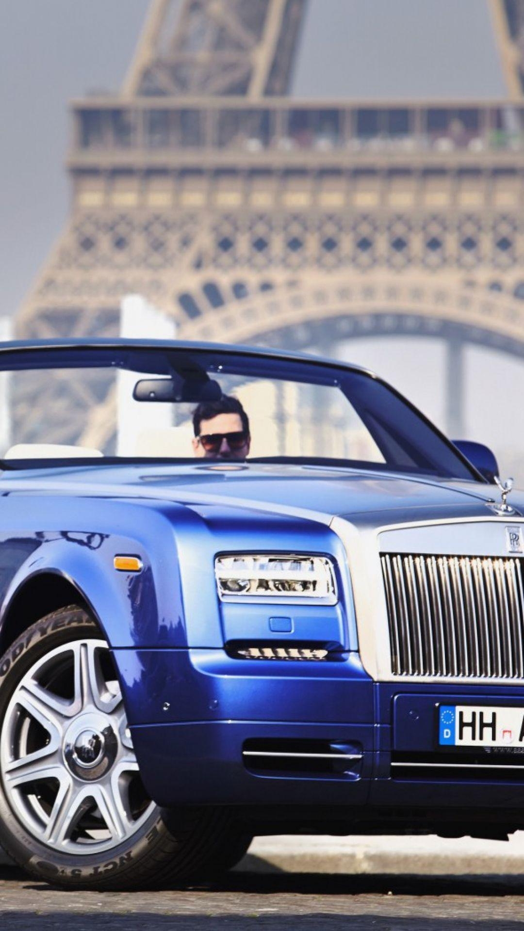 1080x1920 HD Background Rolls Royce Phantom Convertible Dark Blue Front Side, Phone