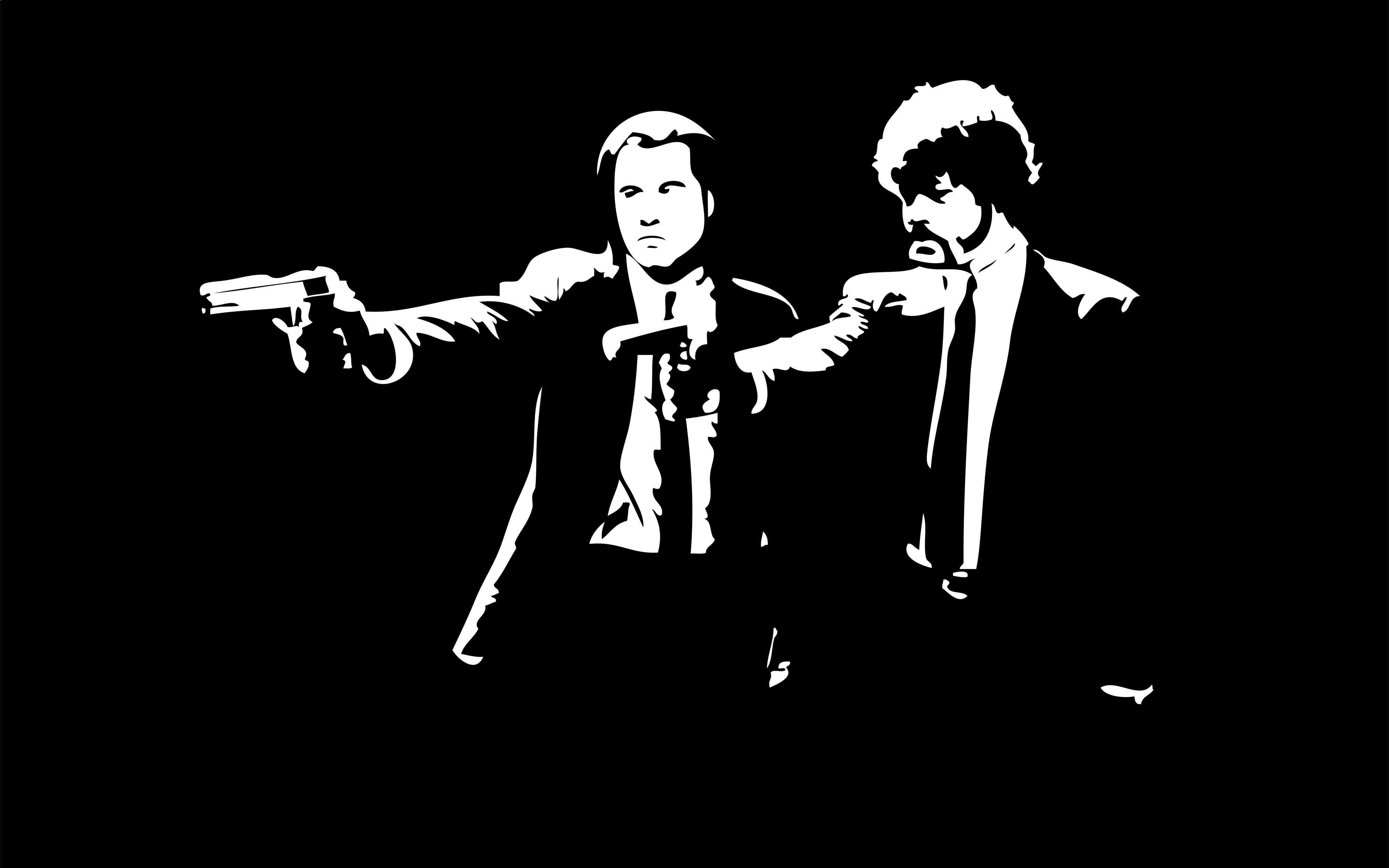 4000x2500 black and white, Pulp Fiction, Samuel L. Jackson, John Travolta, Desktop