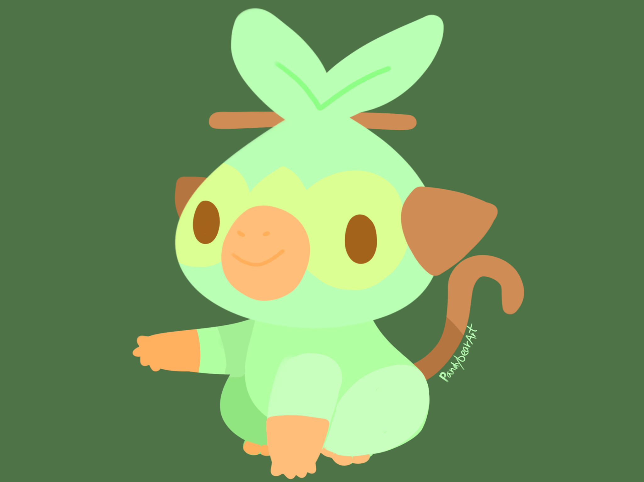 2050x1540 Fanart Grookey! The grass starter of the new Pokémon Games, Desktop