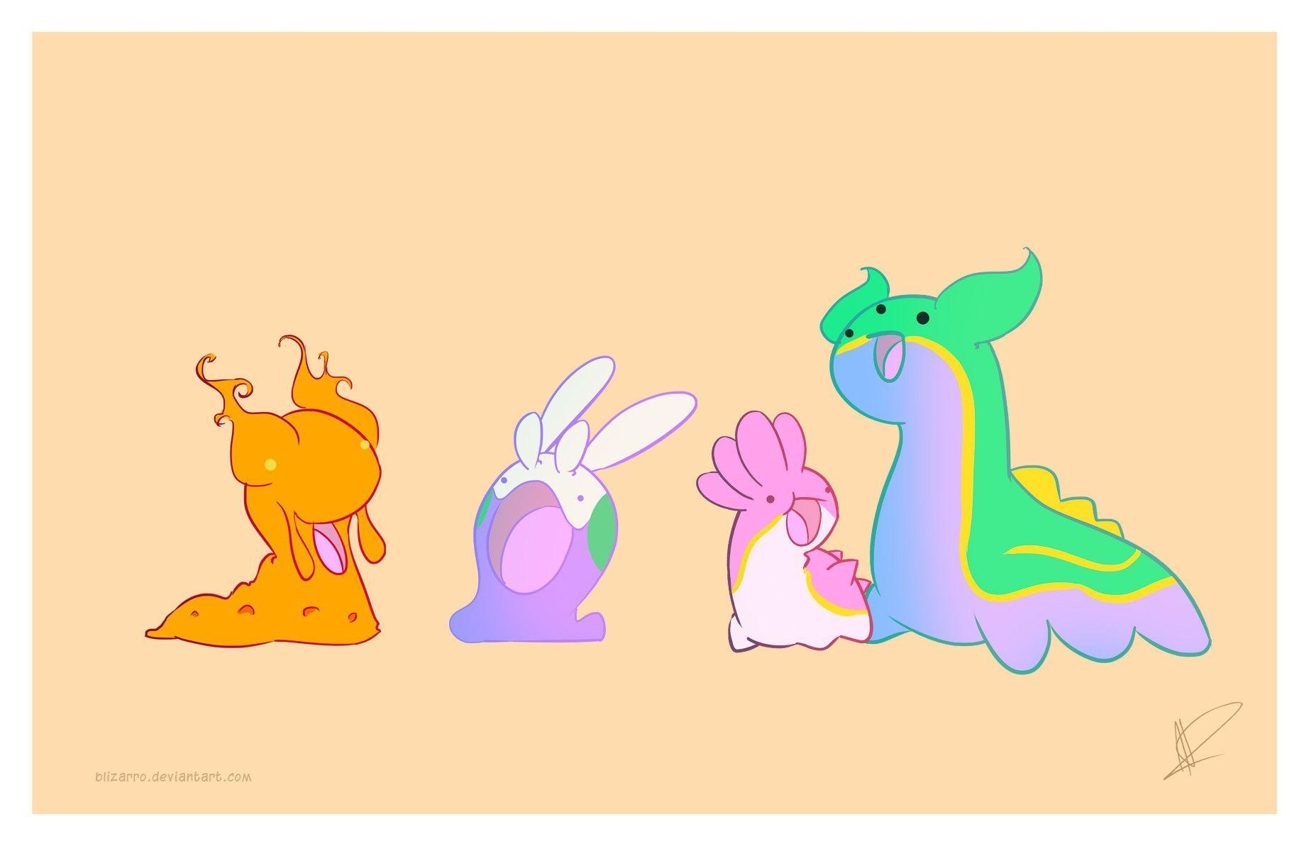 1850x1200 With all the Goomy love here, I thought I'd draw the welcoming party, Desktop