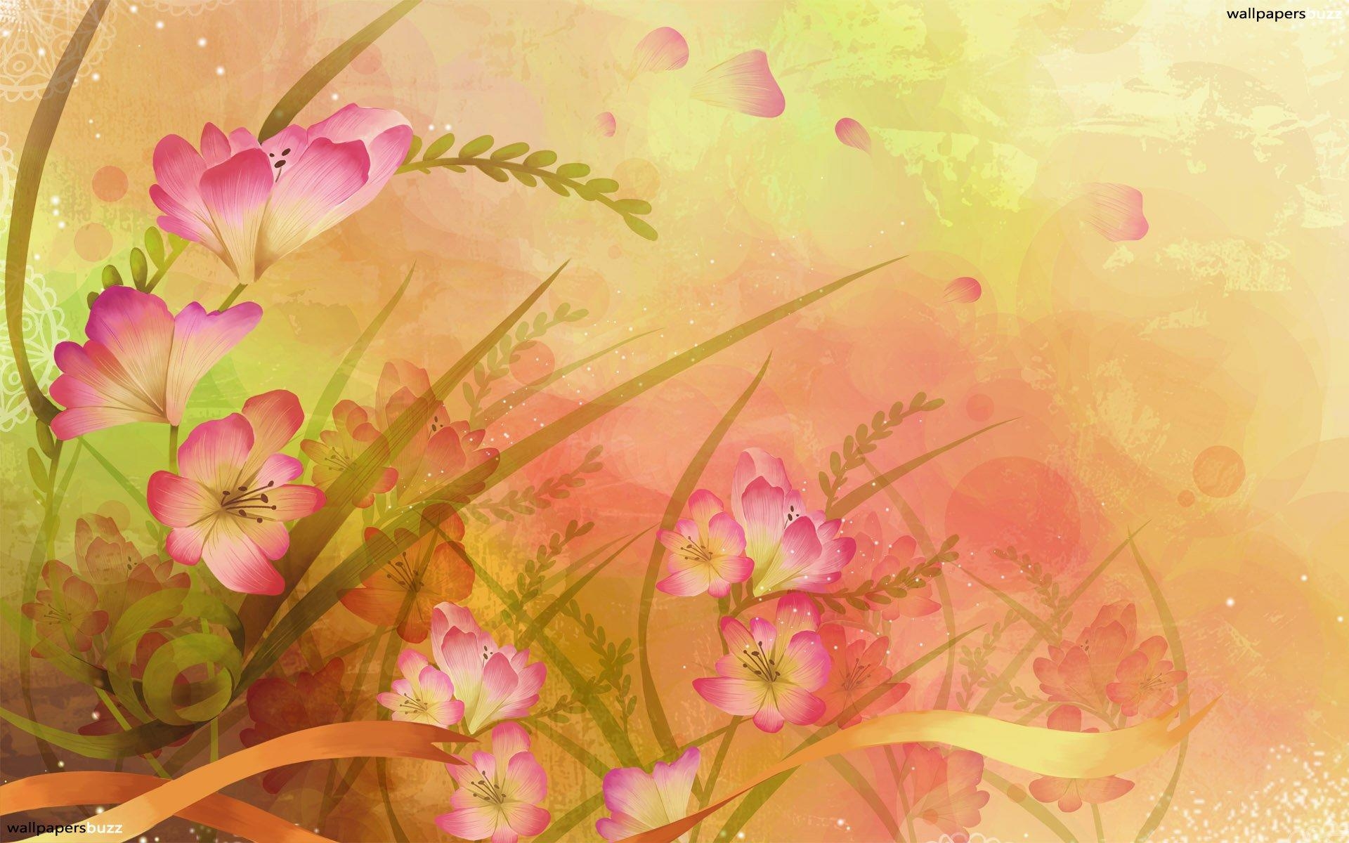 1920x1200 Painted pink flowers HD Wallpaper, Desktop