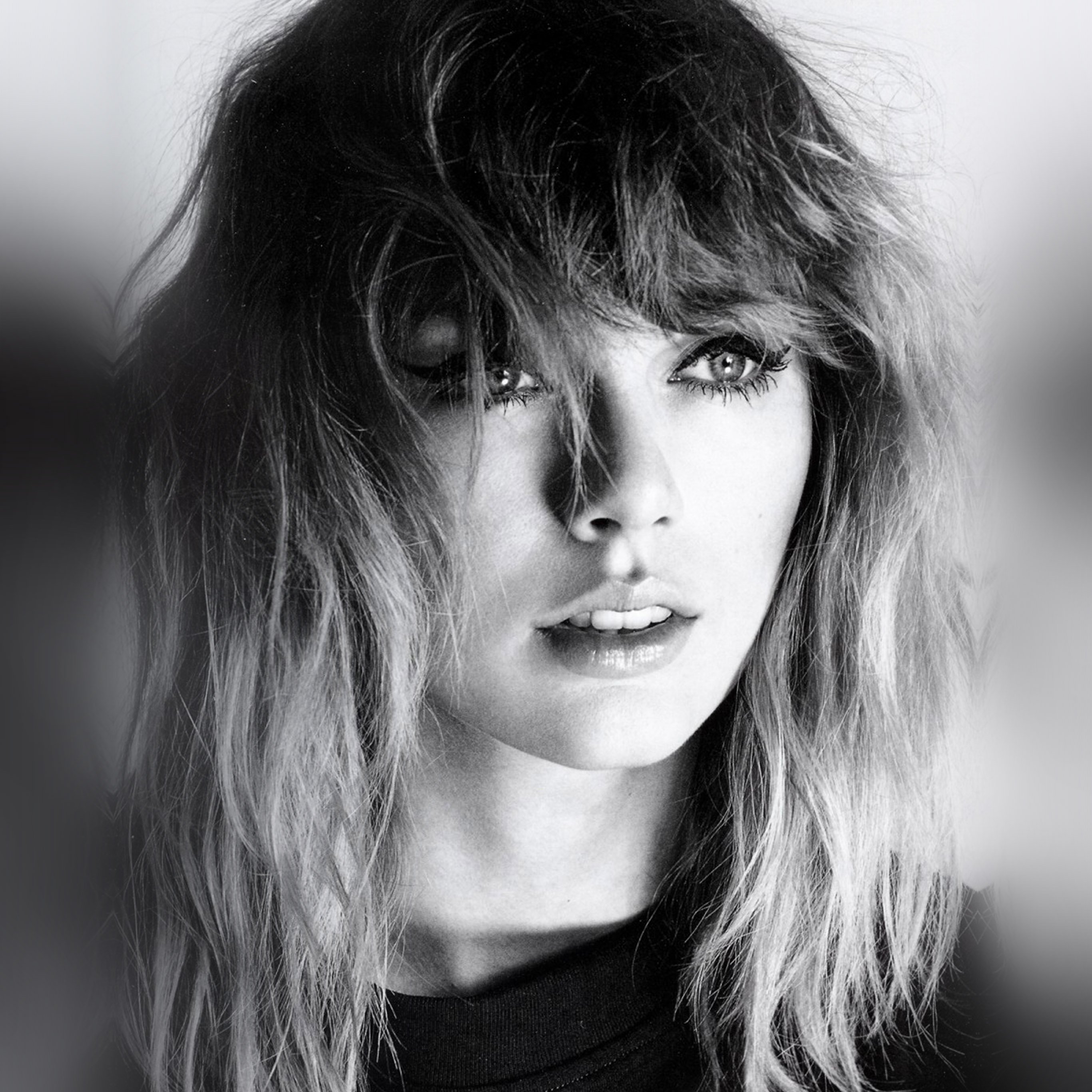 2740x2740 Taylor Swift Girl Bw Dark Music Face Wallpaper, Phone