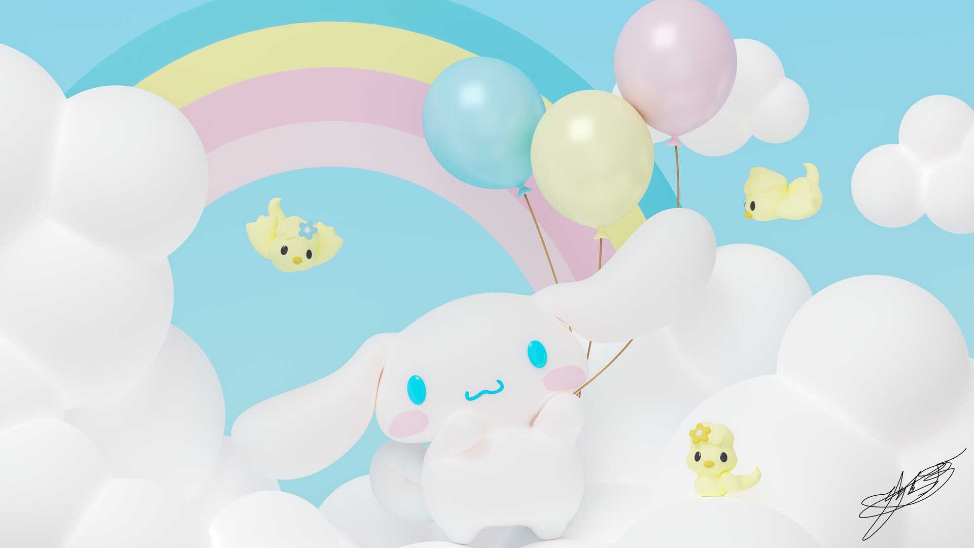 1920x1080 CINNAMOROLL BALLOONS, Desktop