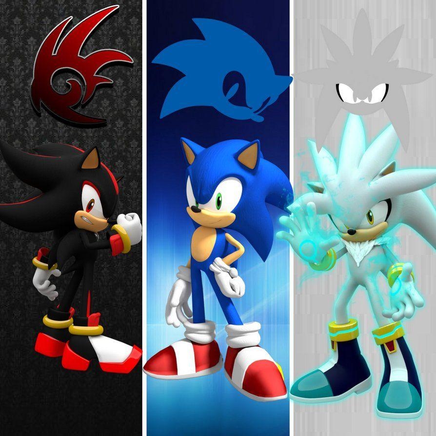 900x900 Sonic and Shadow and Silver Wallpaper, Phone