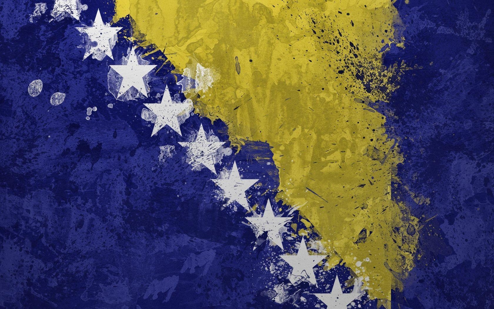 1680x1050 Wallpaper Bosnia and herzegovina, Flag, Color, Texture, Stars, Desktop