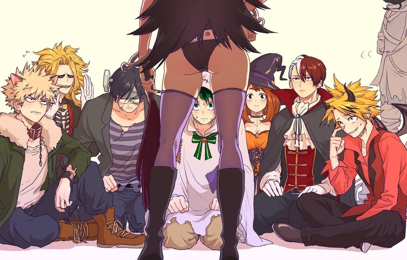 1340x850 Wallpaper ass, girl, Halloween, guys, Boku No Hero Academy, My Hero Academy image for desktop, section сэйнэн, Desktop