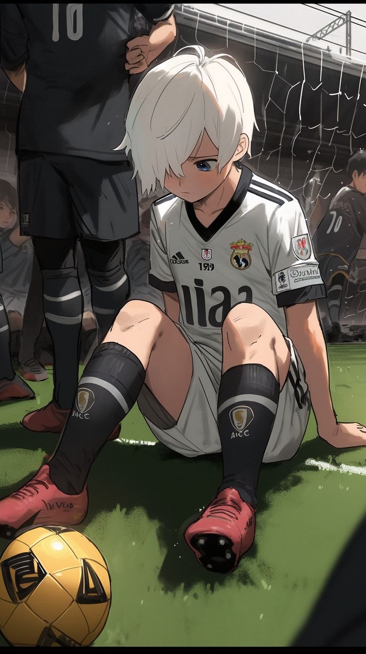 740x1320 Cute anime boy playing soccer. drawing, Phone