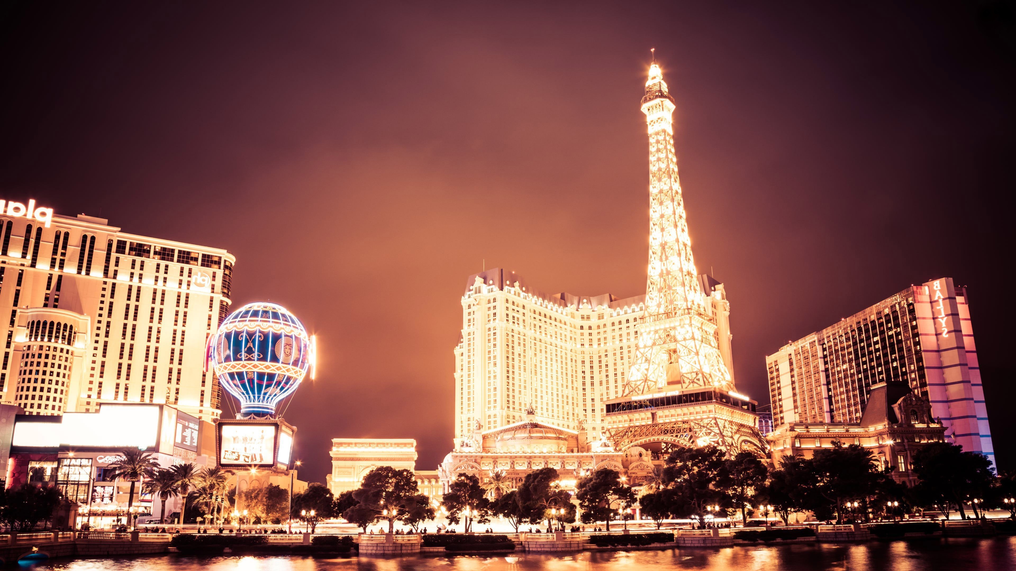 3840x2160 Wallpaper Las Vegas, USA, night, travel, tourism, Architecture, Desktop