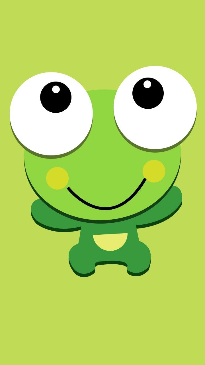 720x1280 Hey cutie. Frog cartoon animation, cute wallpaper art. Green color funny style. #green #frog #cute. Kartun, Seni, Gambar, Phone